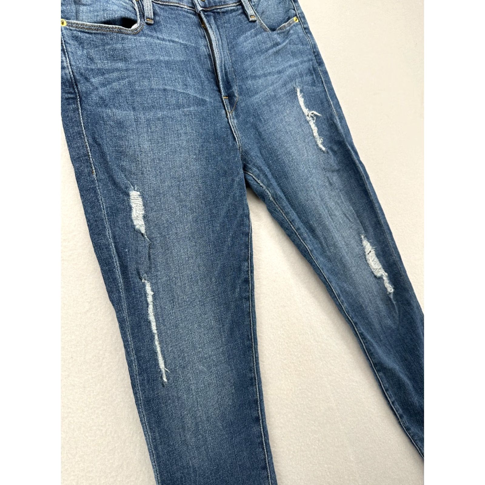 Frame FRAME Le Skinny De Jeanne Jeans Women's 27 Le High Rise Skinny Blue Denim Cotton Stretch Medium Inseam 29 Size 27" / US 4 / IT 40 - 2 Thumbnail