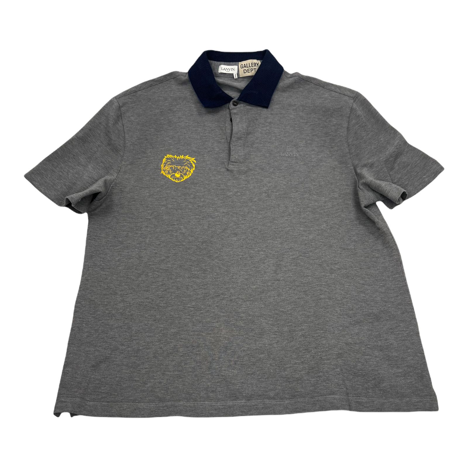 image of Lanvin X Gallery Department Jersey Polo Tee Shirt Grey, Men's (Size 2XL)