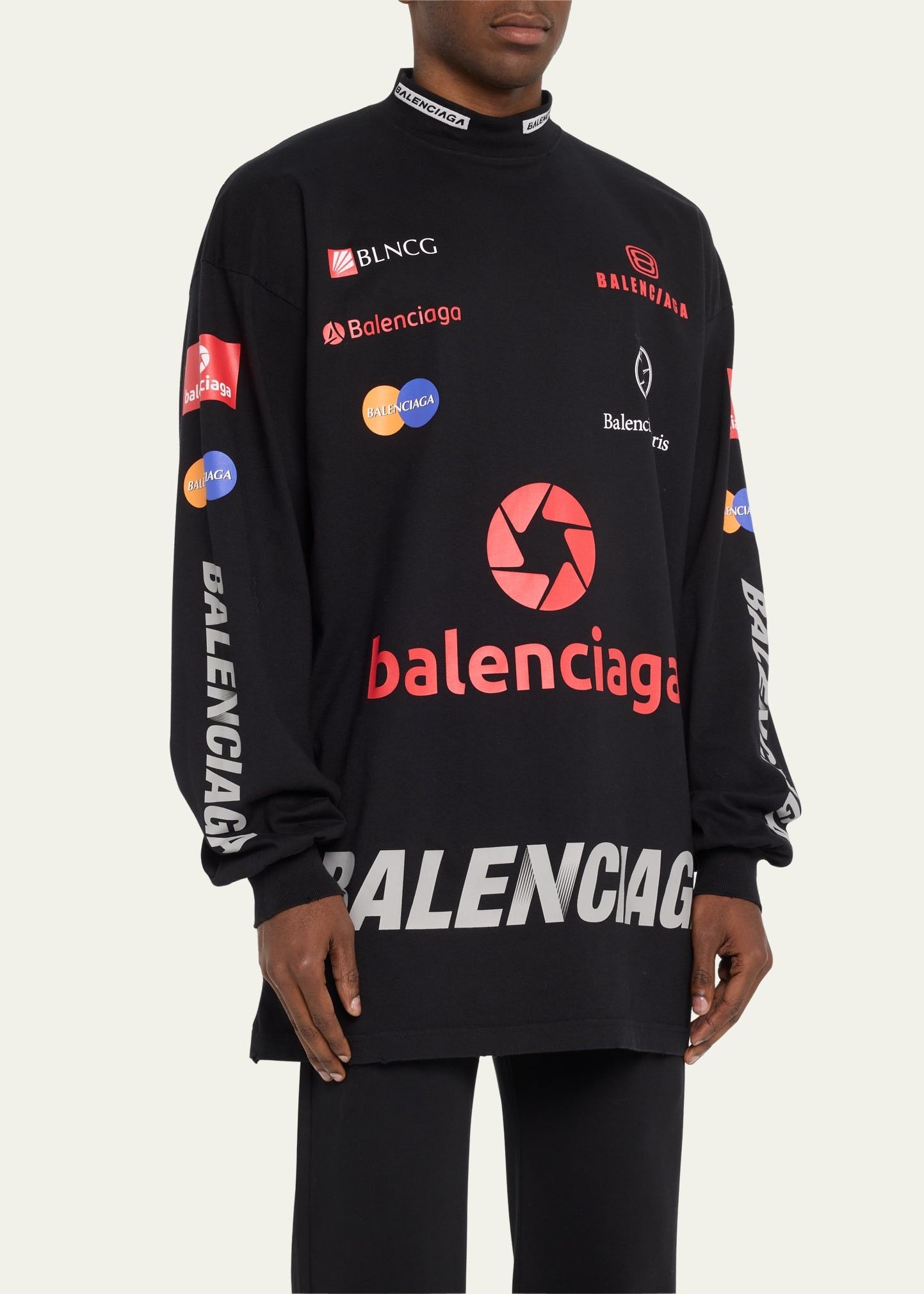 Balenciaga o1in1g0125 Top League Long Sleeve T-Shirt Oversized Size US L / EU 52-54 / 3 - 4 Thumbnail