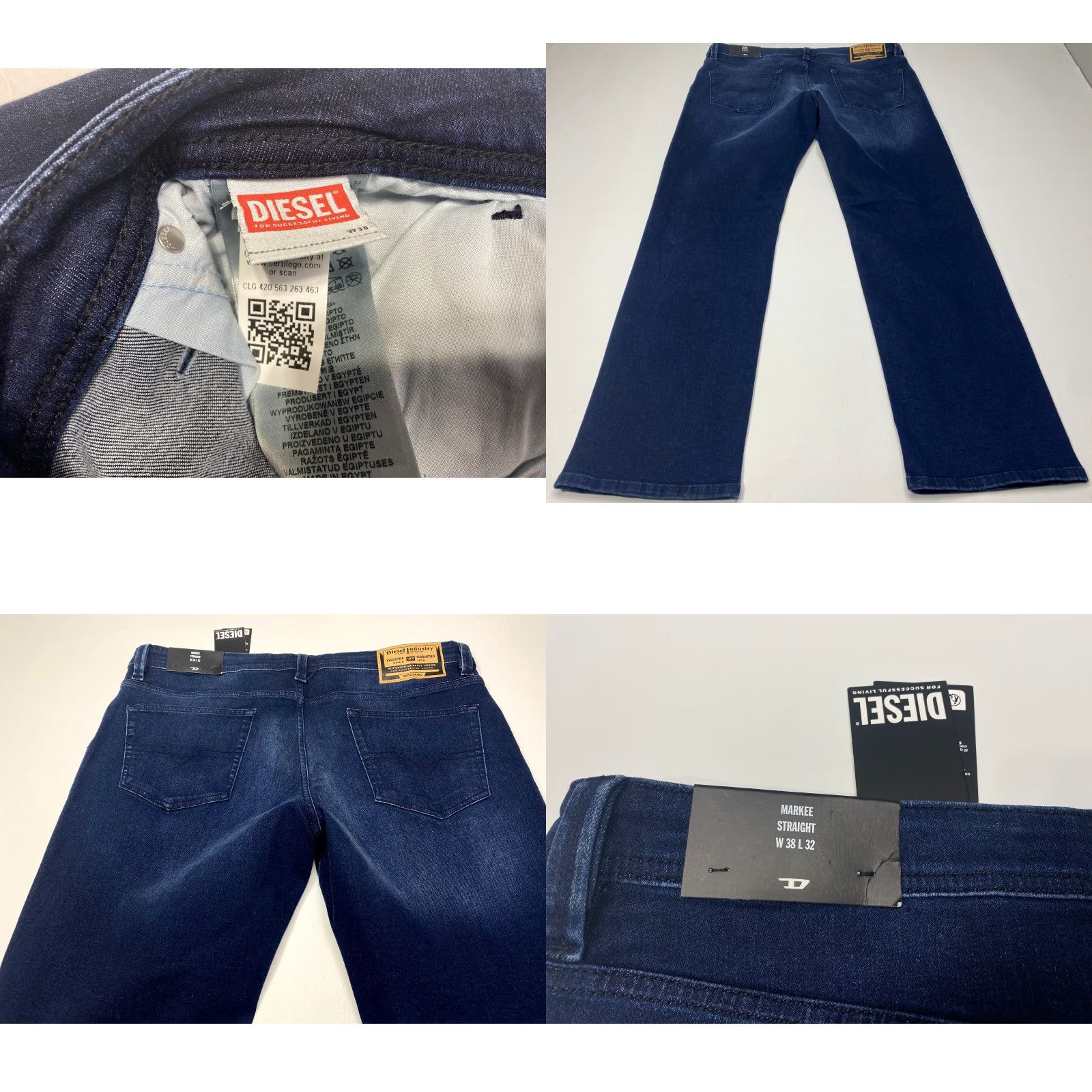 Diesel NWT Diesel Industry Markee Jeans Mens 38x32 Blue Denim Straight Leg Whiskers NEW Size US 38 / EU 54 - 8 Thumbnail