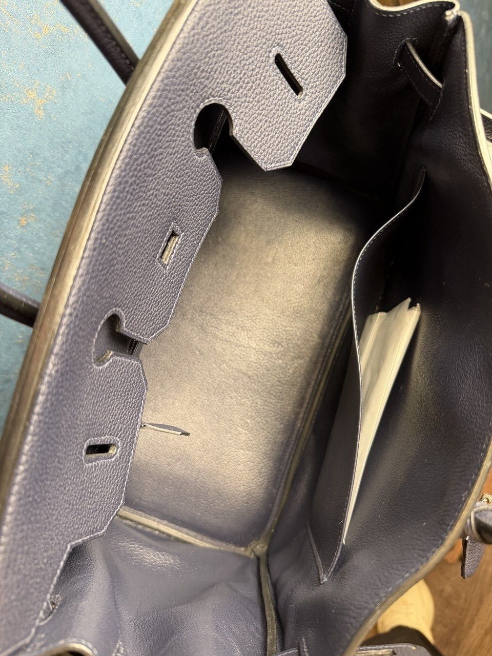 Hermes Hermès Birkin 35 Bleu Nuit Togo Palladium Hardware Size ONE SIZE - 14 Thumbnail