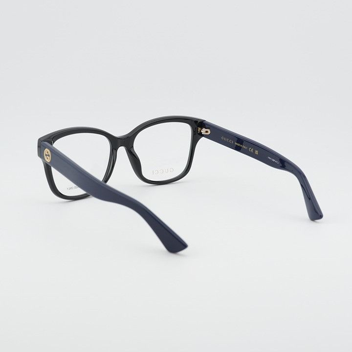 Gucci Gucci GG1340O 010 Eyeglasses Shiny Black/Blue 55mm Square Size ONE SIZE - 10 Thumbnail
