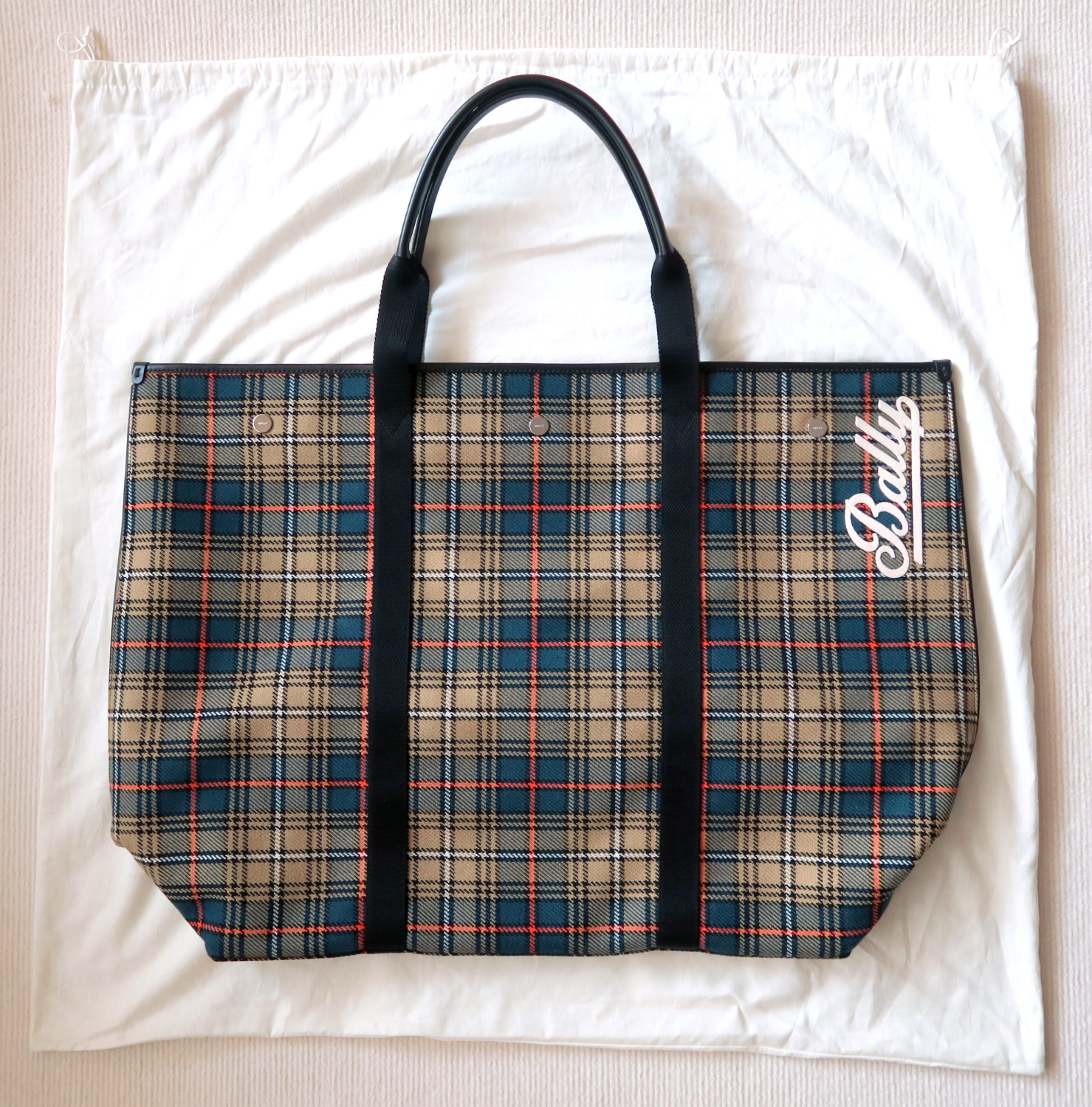 Bally Bally Checkered Unisex Canvas Leather Trim Tote Shoulder Bag Size ONE SIZE - 2 Thumbnail