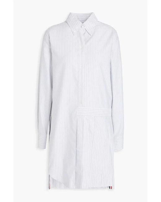 Thom Browne o1s22i1n0924 Striped Oxford Shirt Dress in White & Grey Size S / US 4 / IT 40 - 1 Thumbnail