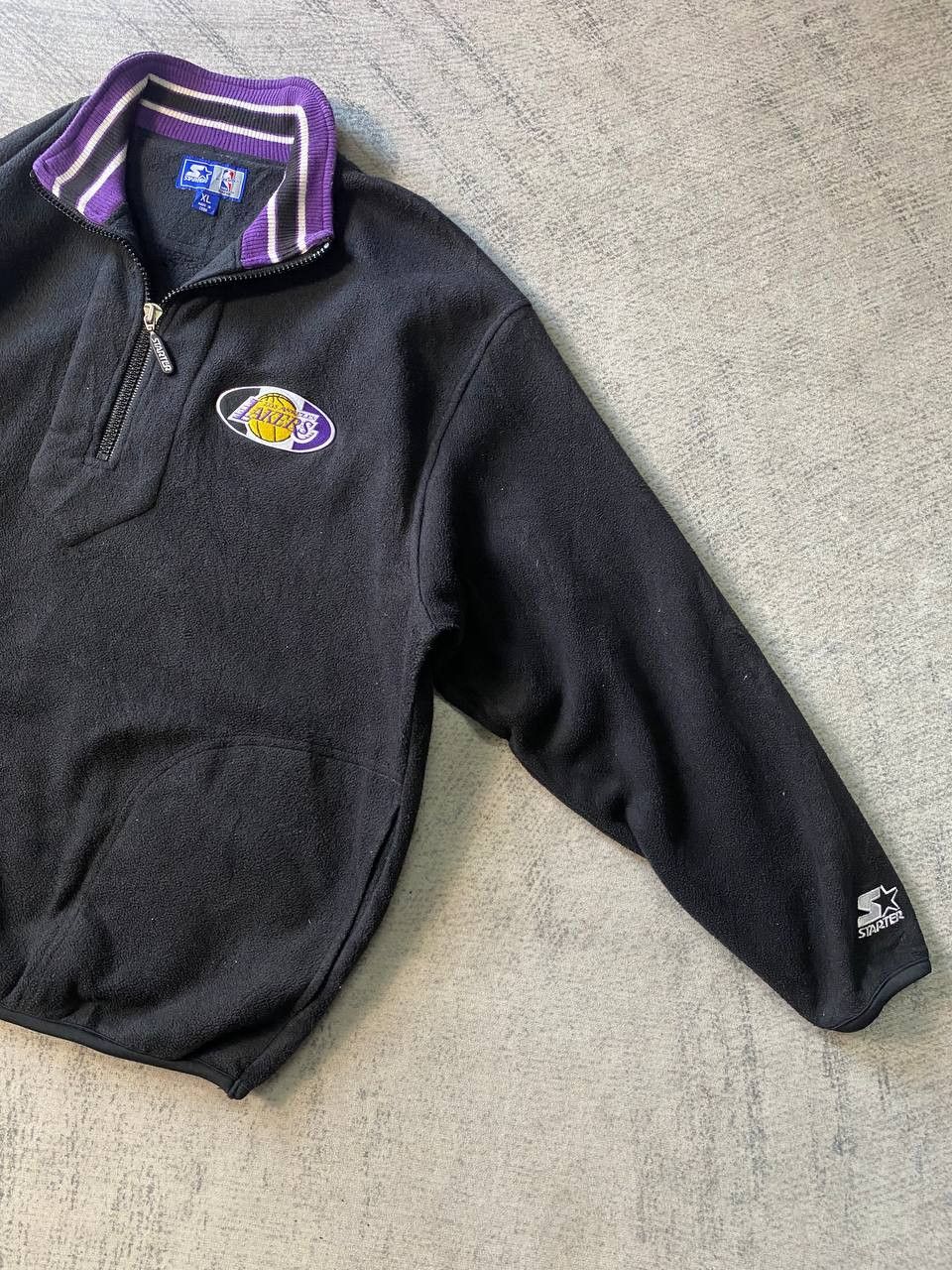 NBA × Starter Vintage NBA LA Lakers x Starter Half Zip Fleece Pullover Size US XL / EU 56 / 4 - 2 Thumbnail