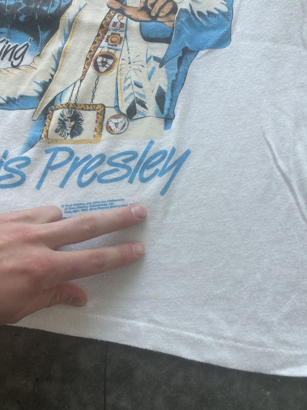 Vintage Vintage 1987 Elvis Graphic Tee Single Stitch Paper Thin Size US S / EU 44-46 / 1 - 8 Thumbnail