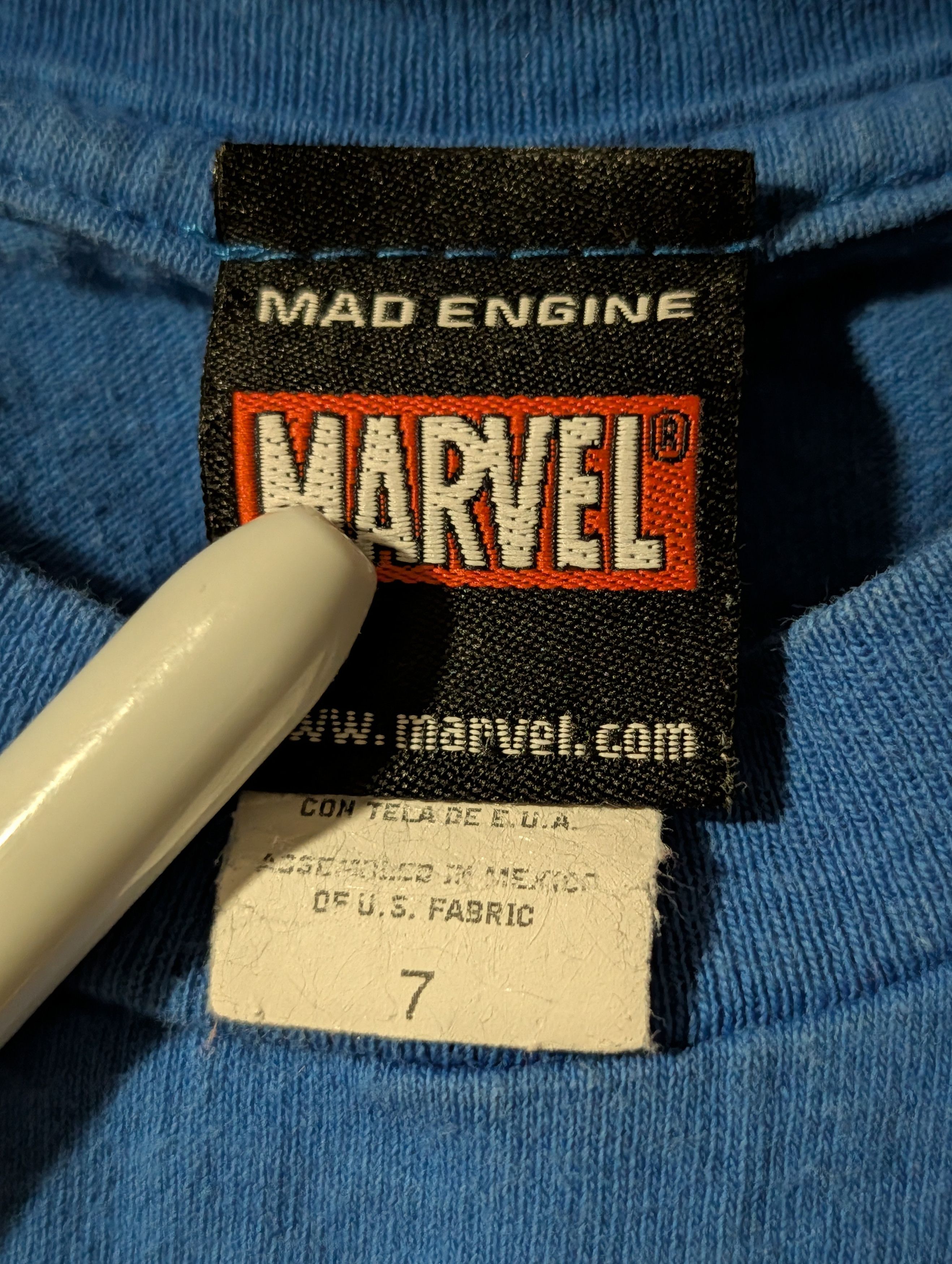 Marvel Comics THE AMAZING SPIDER-MAN Shirt Youth 7 Marvel Blue Web Tee Size US S / EU 44-46 / 1 - 3 Thumbnail