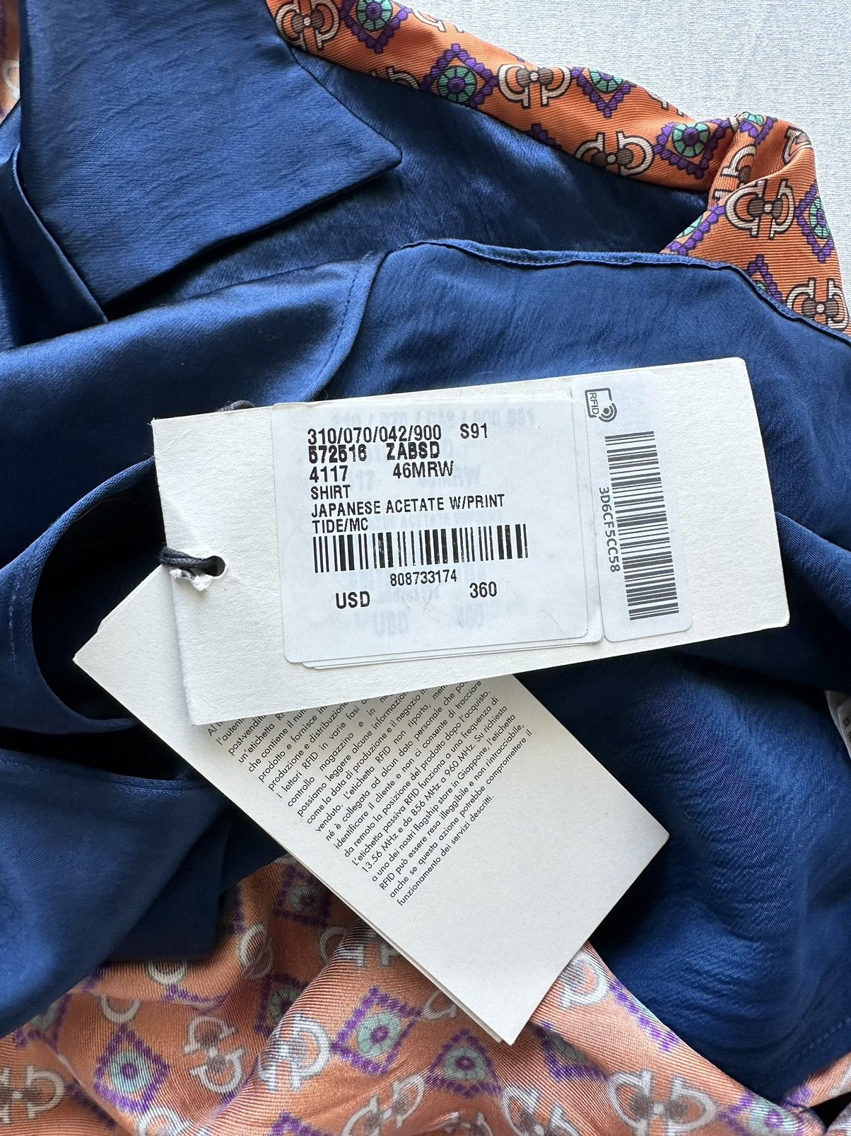 Gucci Gucci Acetate Blue Multi Bowling Button Up Shirt sz 46 Size US S / EU 44-46 / 1 - 8 Thumbnail
