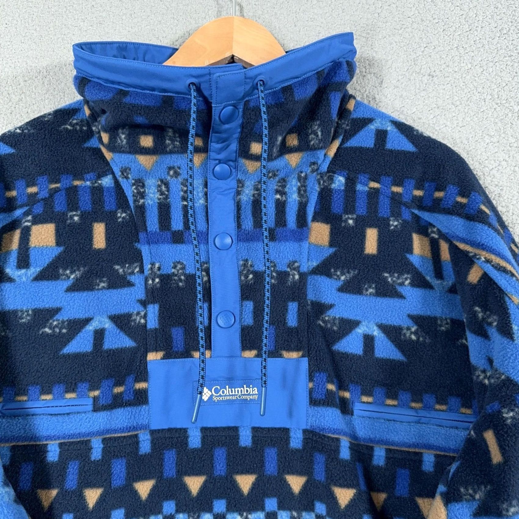 Vintage Columbia Mens Fleece Pullover XL Blue Aztec Retro 90s Style ICONS Powder Keg Size US XL / EU 56 / 4 - 2 Thumbnail