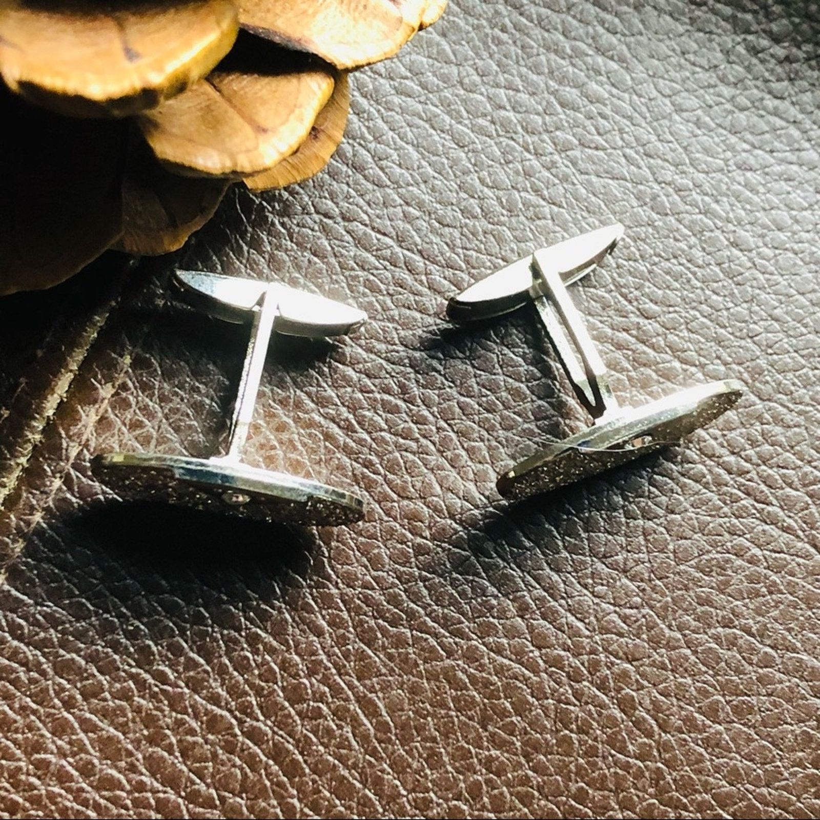 Vintage Vintage silver plated clear rhinestone accent cuff links Size ONE SIZE - 4 Thumbnail