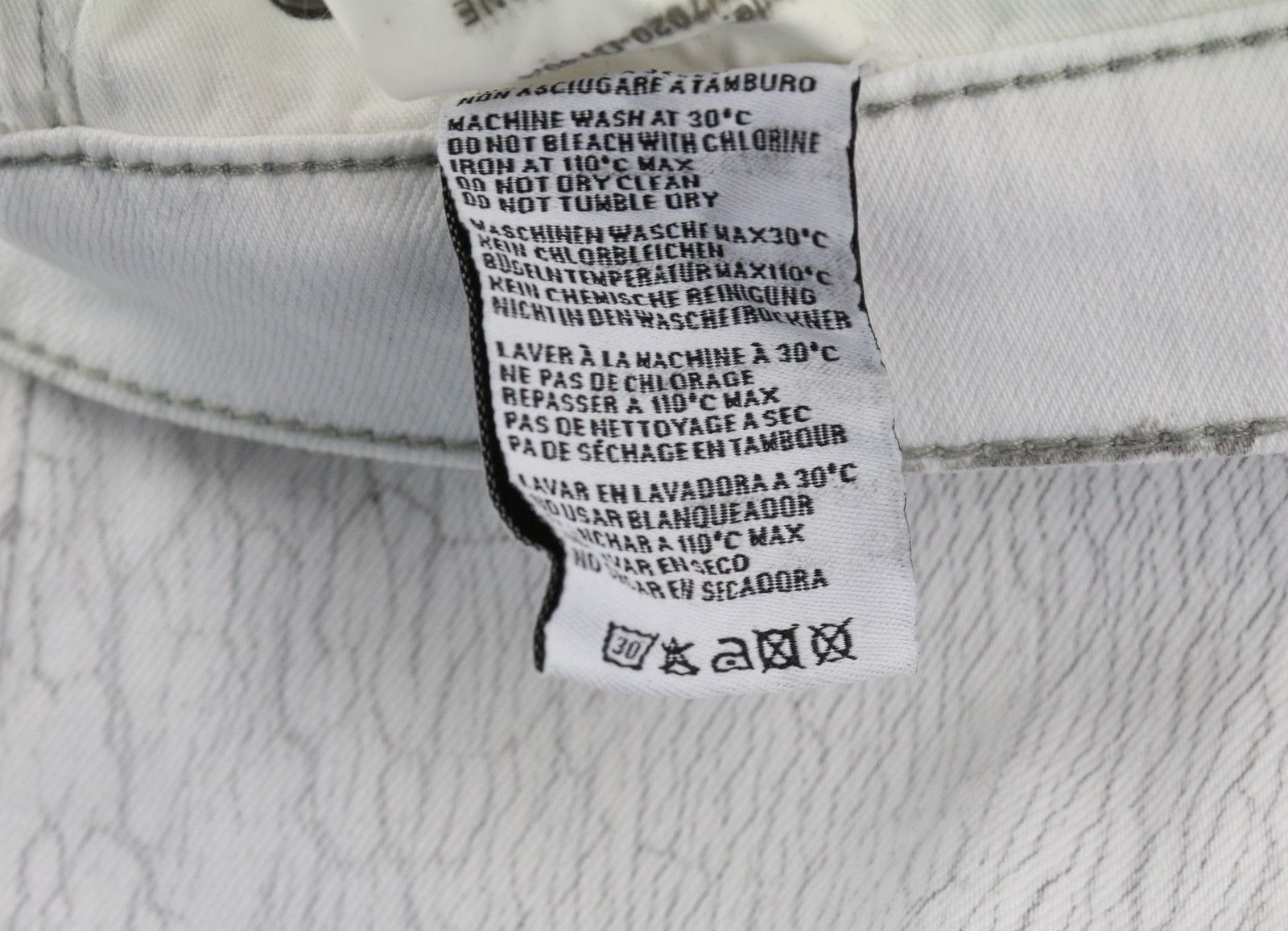 R13 JANE 26 Crackled Grey Slim Straight Stretch Long 85787 Size 26" / US 2 / IT 38 - 9 Thumbnail