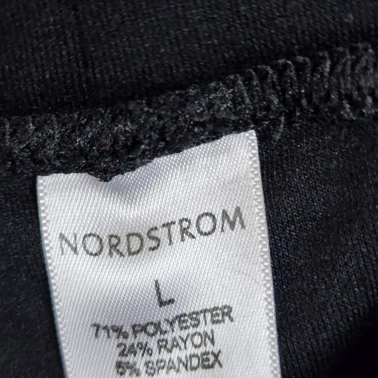 Nordstrom Large Black Stretchy Leggings Pants Size 36" / US 14 / IT 50 - 2 Thumbnail