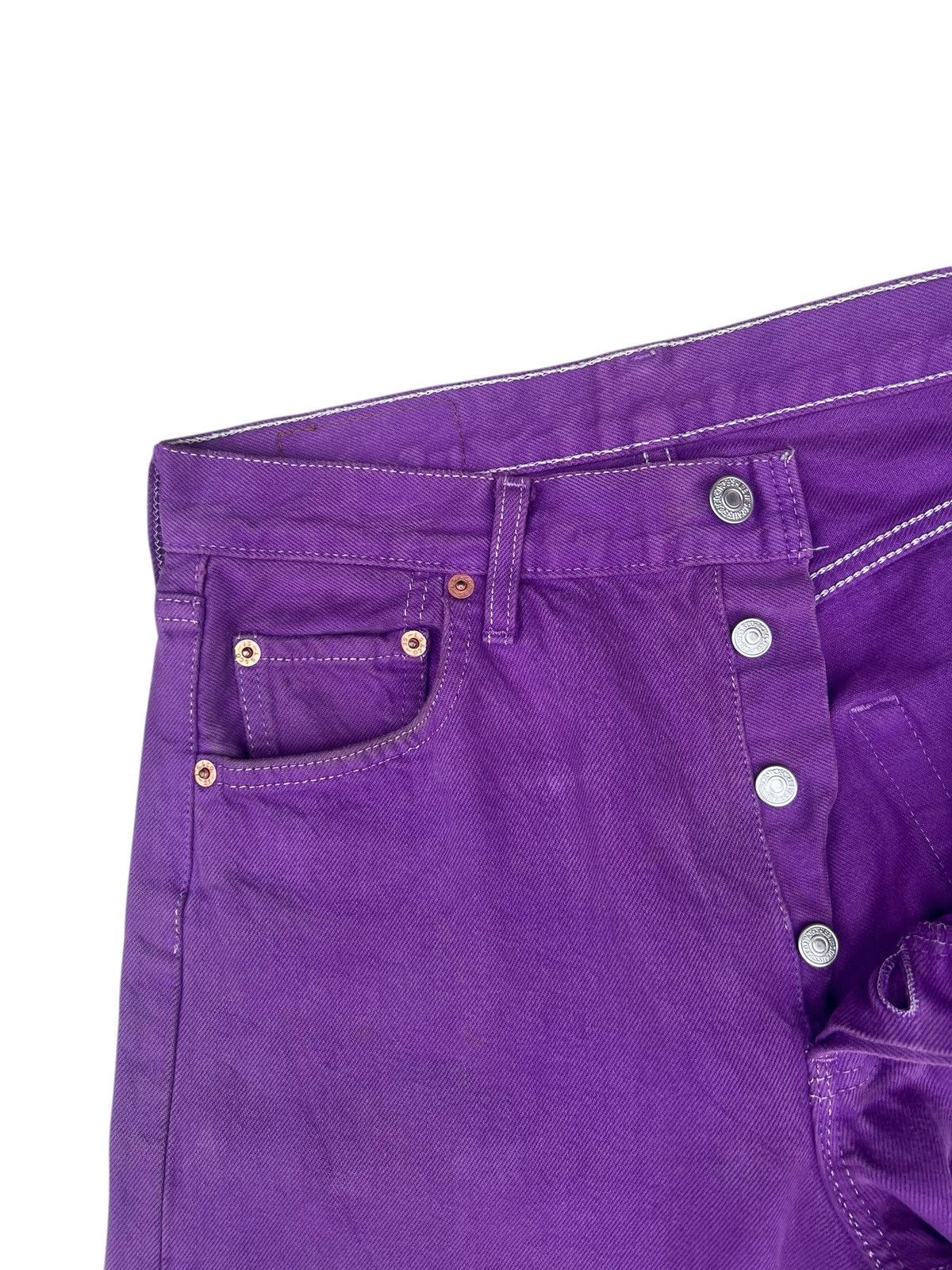 Levi's Vintage 90s Levi’s 501 Fade Dirty Mud Denim Purple Jeans Size US 29 - 5 Thumbnail