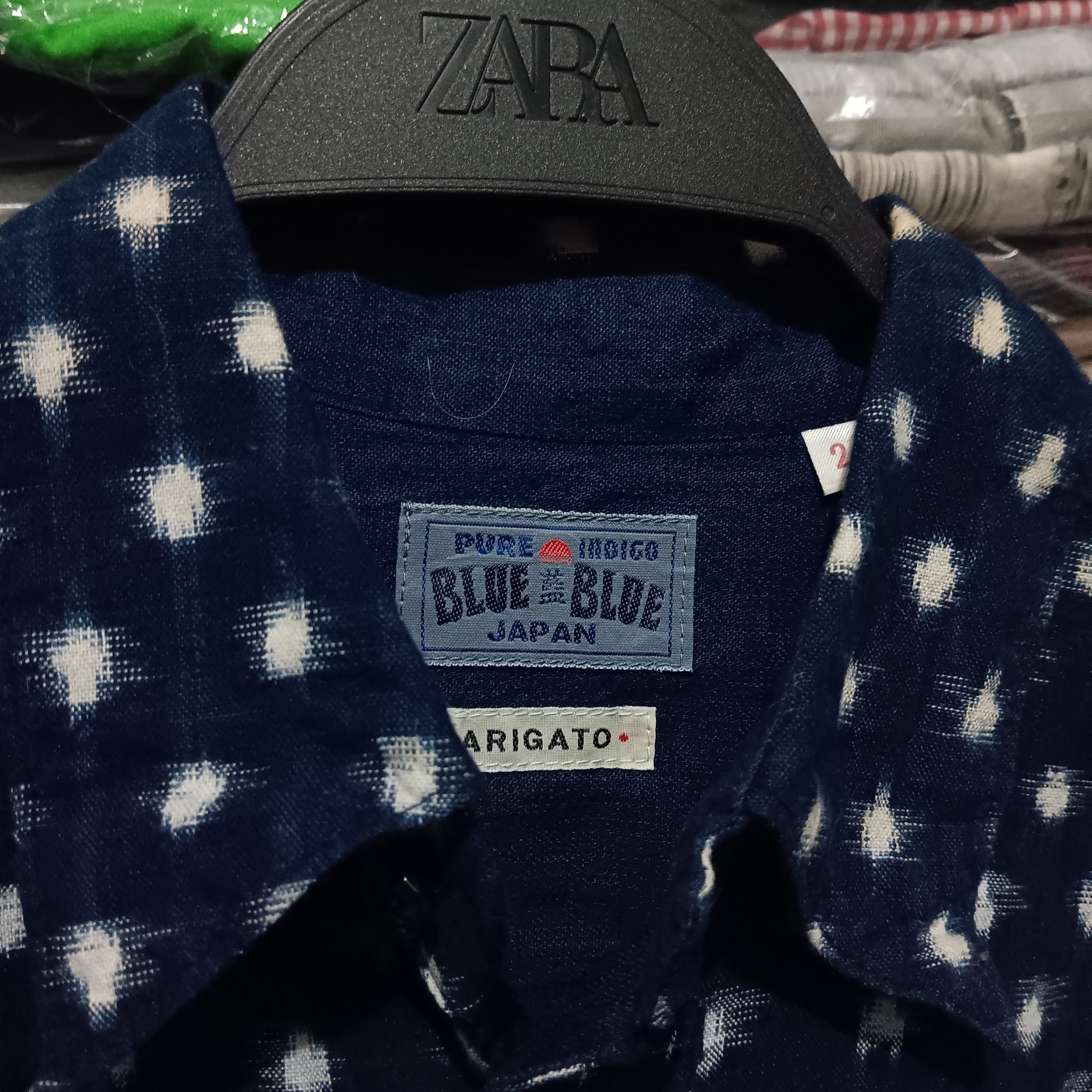 Blue Blue Japan × Japanese Brand Blue-Blue sashiko pattern shirt button Size US M / EU 48-50 / 2 - 3 Thumbnail