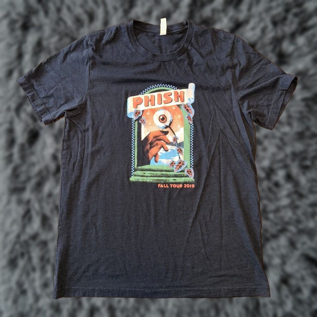 Vintage Phish Fall Tour 2019 T-Shirt Eye Hand Black Large Mens Reg Cotton Polyester Bella Canvas Shirt Crew Neck Short Sleeve Graphic Print Vintage: No Size US L / EU 52-54 / 3 - 1 Thumbnail