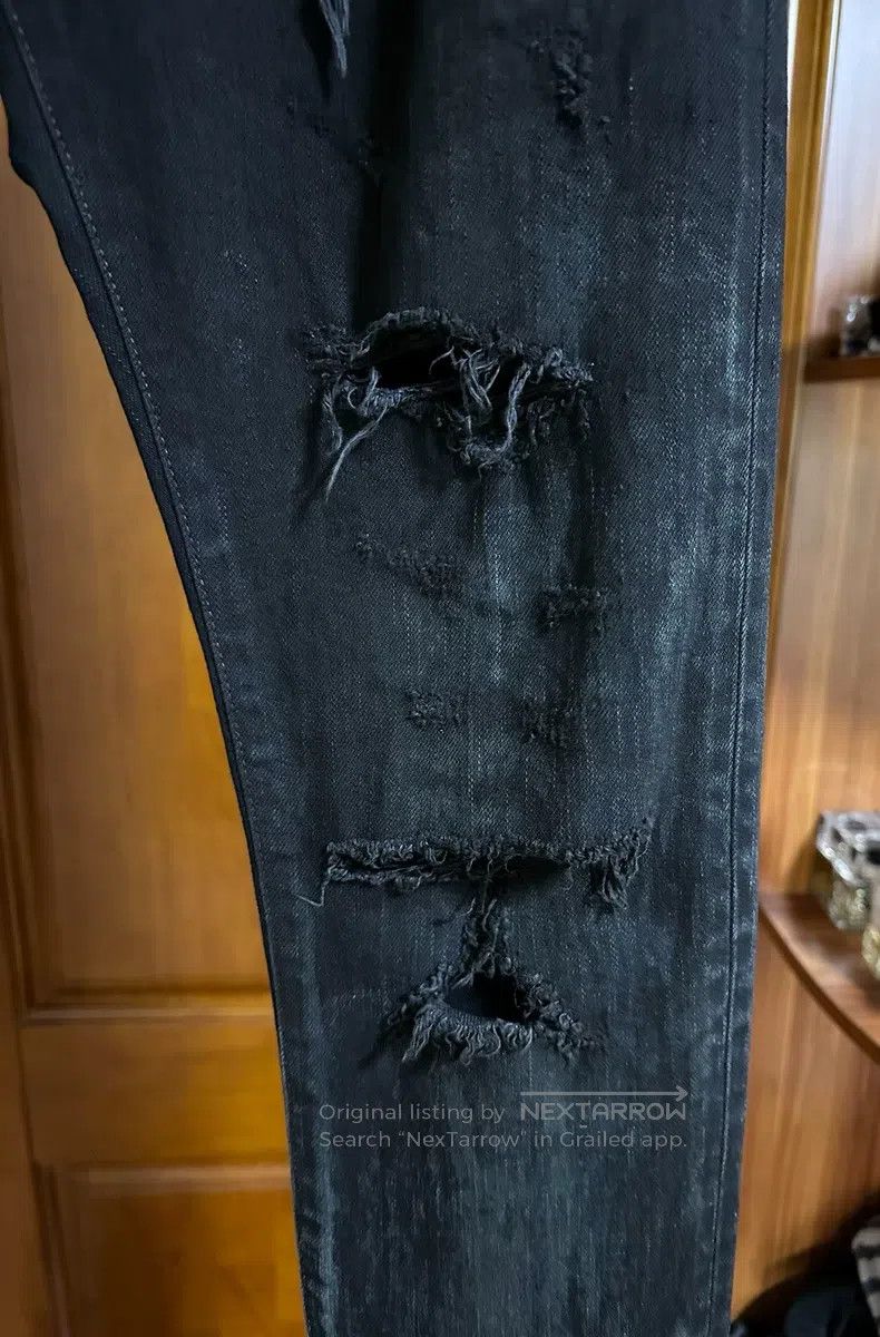 Saint Laurent Paris Saint Laurent Paris Black Oil Stain Destroyed Denim Pants Size US 29 - 7 Thumbnail