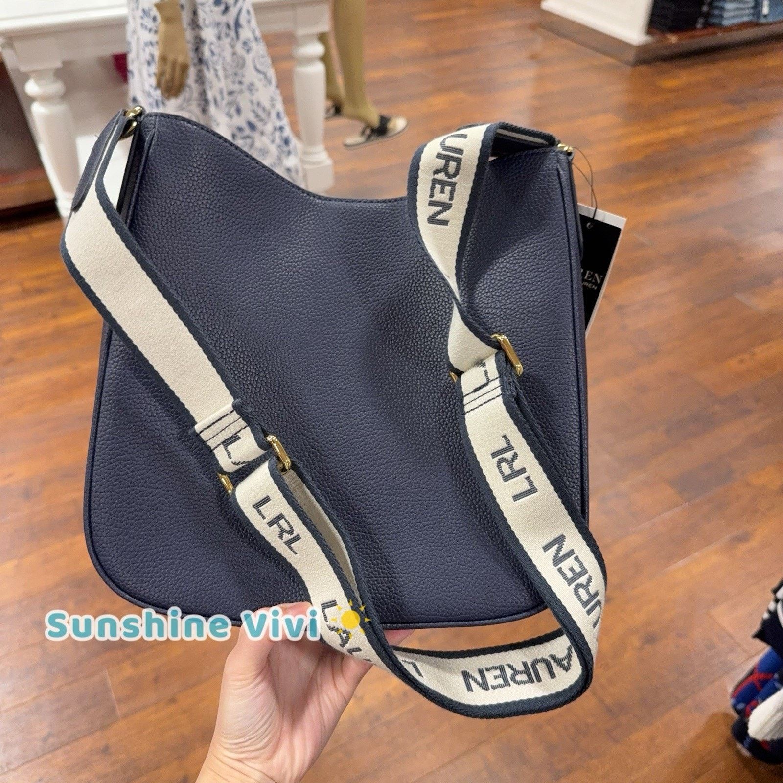 Polo Ralph Lauren NWT Lauren Ralph Lauren Cameryn Leather Small Crossbody Navy Size ONE SIZE - 3 Thumbnail