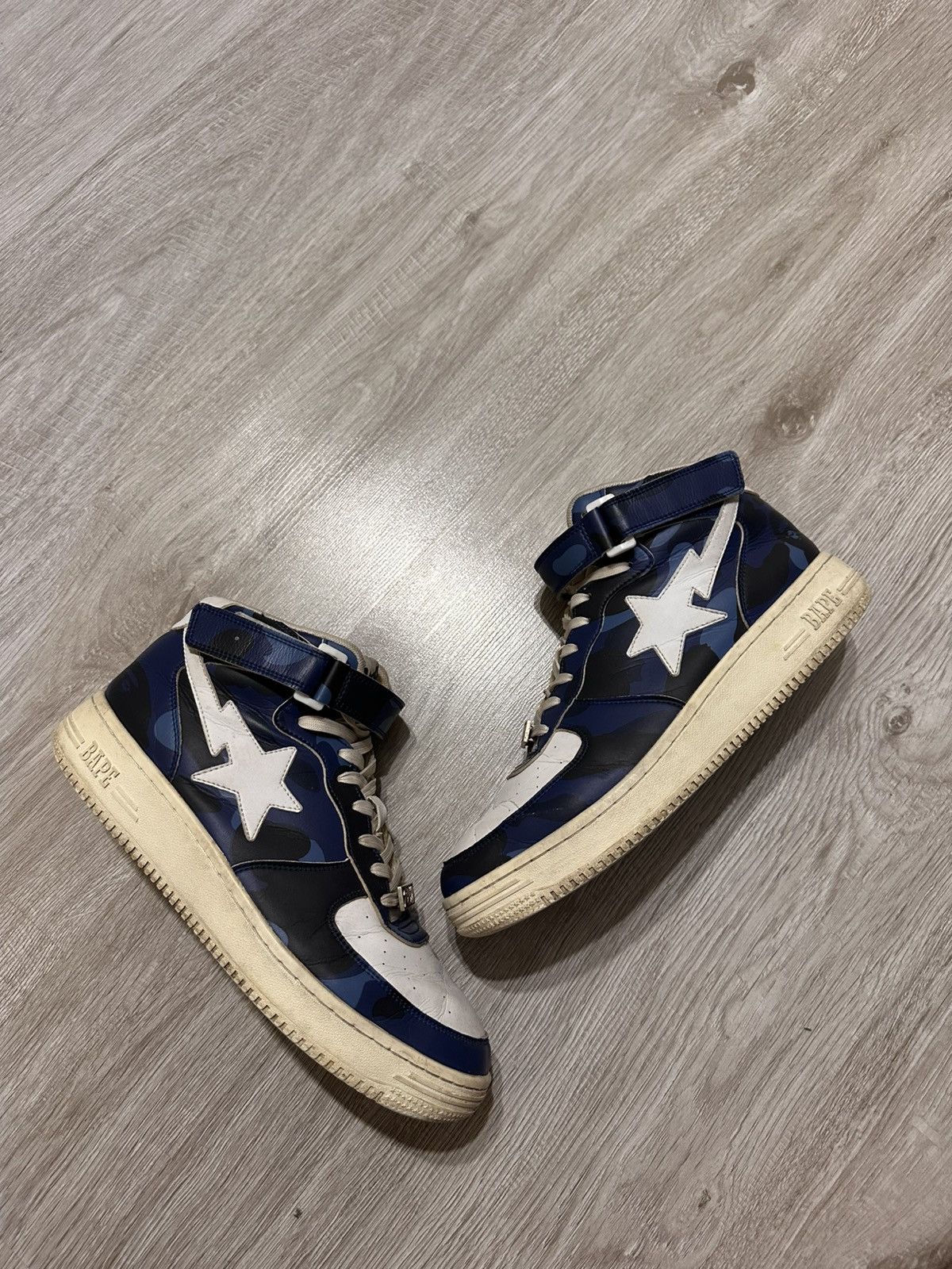 Bape A Bathing Ape Bape Sta Mid Color Camo Blue Size US 11 / EU 44 - 1 Thumbnail