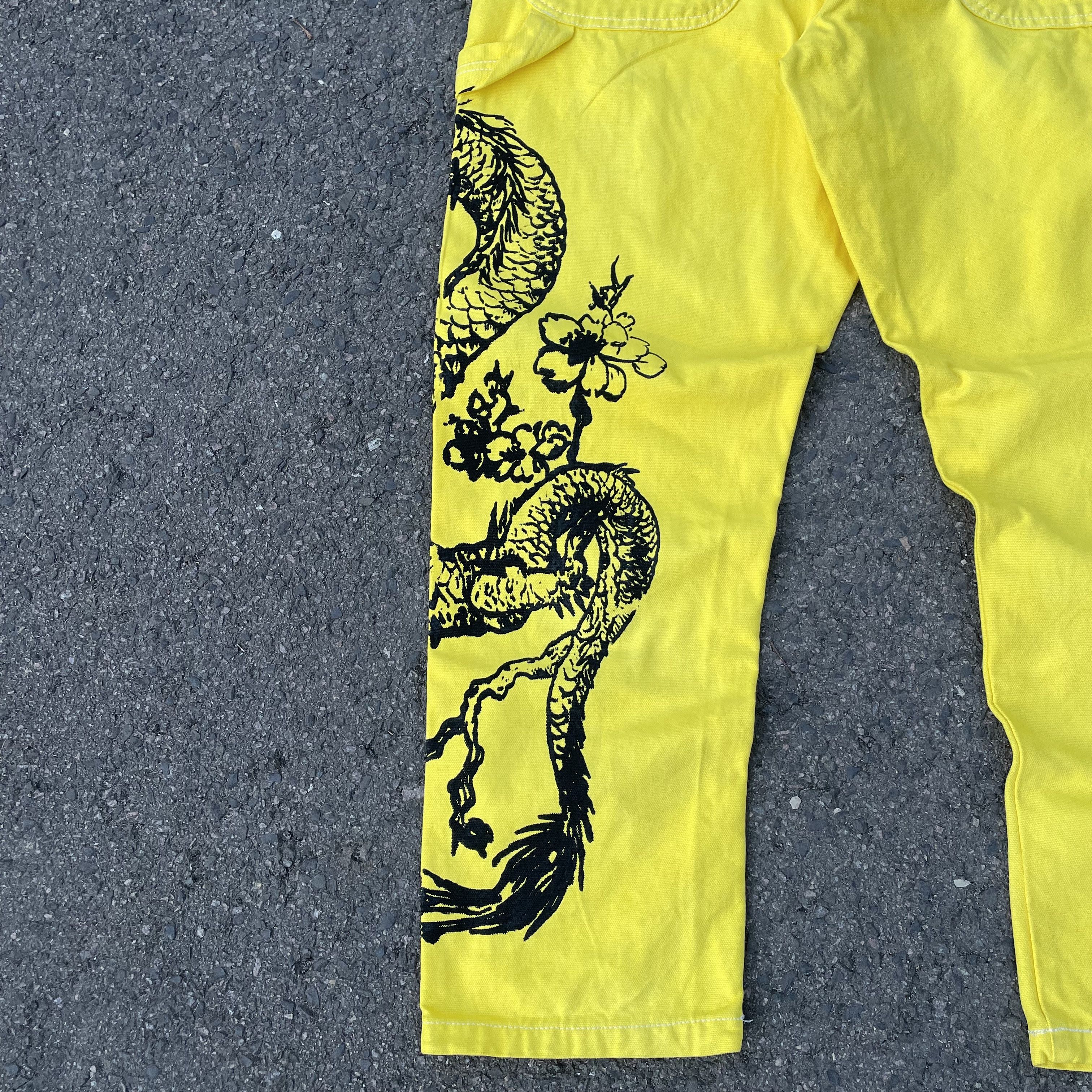 Dickies Dickies Custom Yellow Dragon Pants Graphic Bleach Wash Y2K Size US 38 / EU 54 - 18 Thumbnail