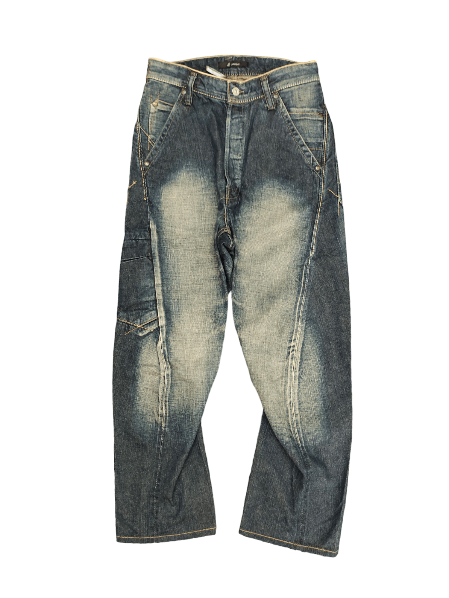 Number (N)ine × Undercover 1990s Jonhbull Spiral Cut Selvedge Denim Pants Redline Size US 29 - 9 Thumbnail