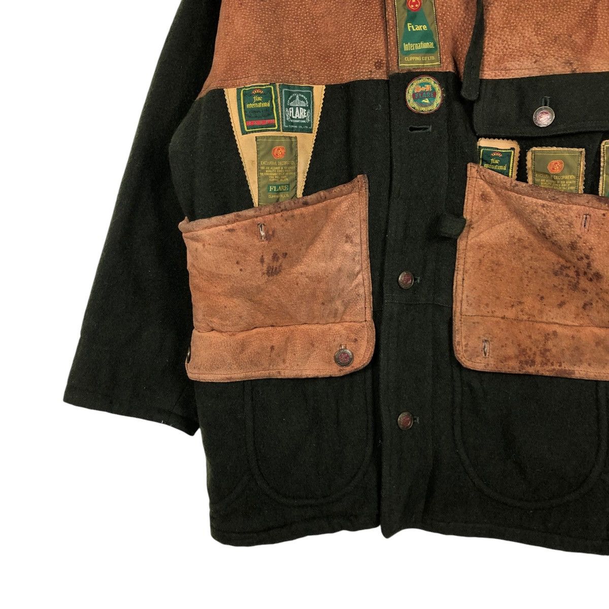 Japanese Brand 🔥VINTAGE BIKER GENUINE LEATHER JACKET FLARE FULL PATCH Size US M / EU 48-50 / 2 - 6 Thumbnail