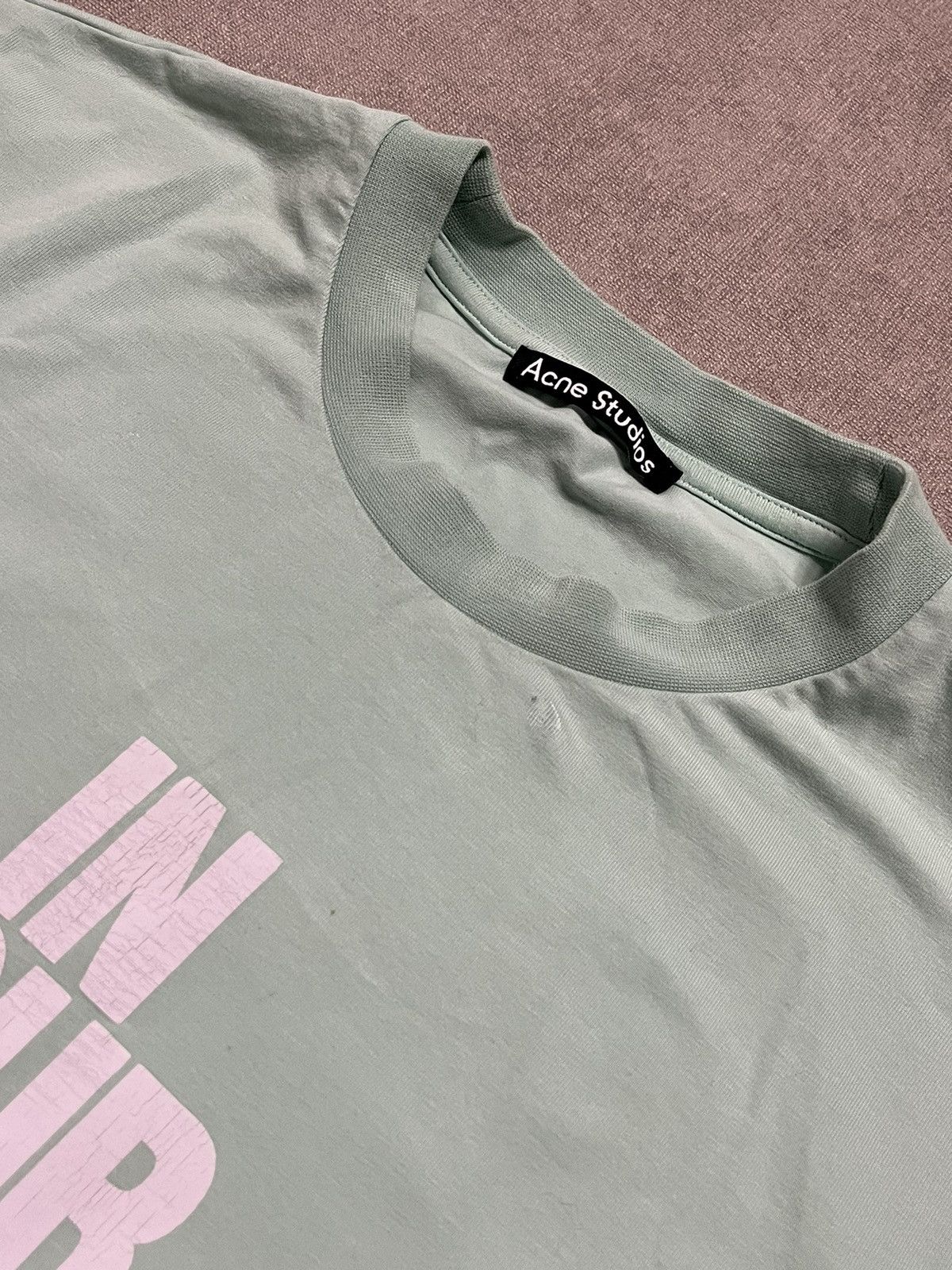 Acne Studios Acne Studios Mens T Shirt Mint Big Logo Crew Neck Tee Size M Size US M / EU 48-50 / 2 - 5 Thumbnail