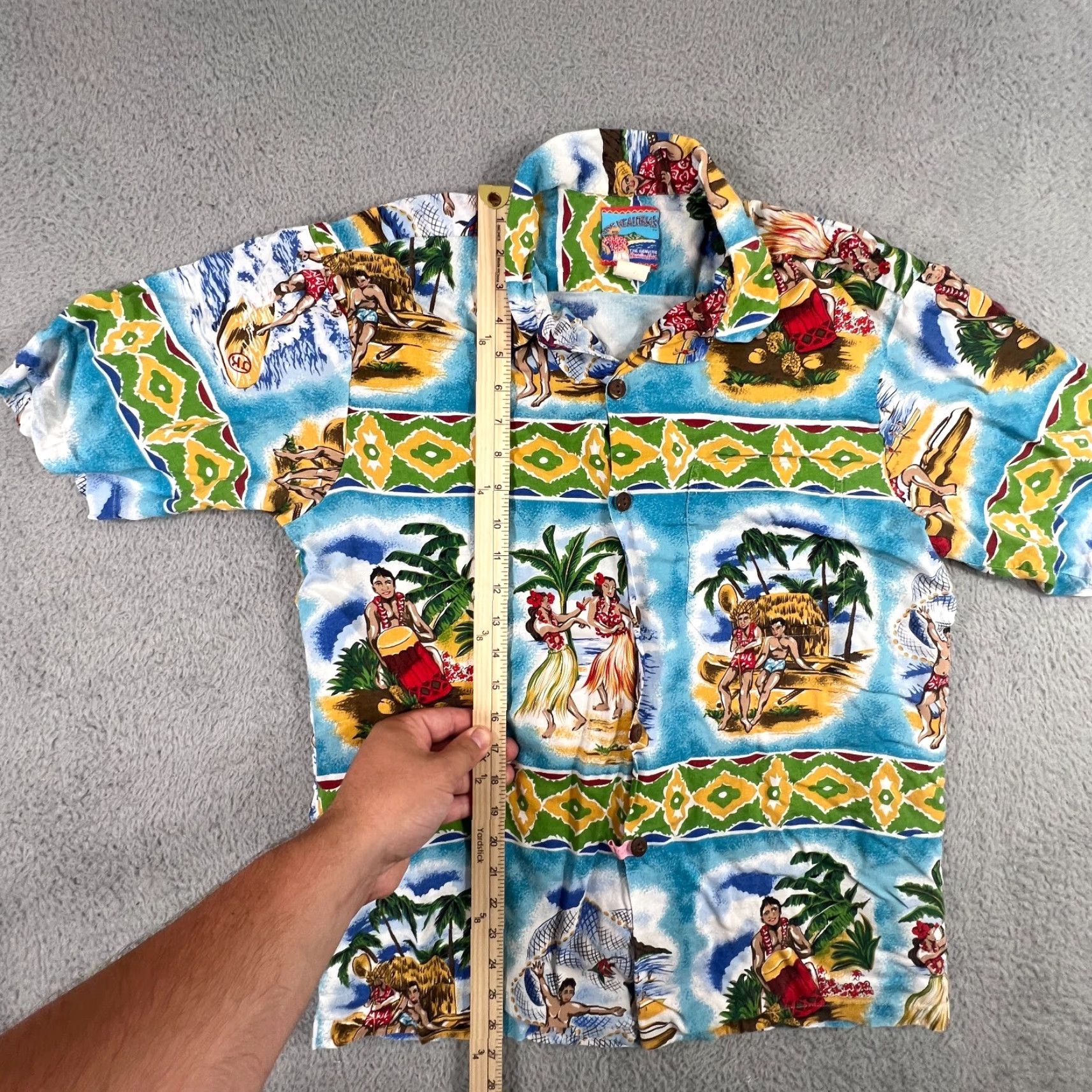 Vintage VINTAGE Joe Kealoha Hawaiian Shirt Mens Medium Short Sleeve Floral Aloha 90s Blue Lightweigh Size US M / EU 48-50 / 2 - 4 Thumbnail