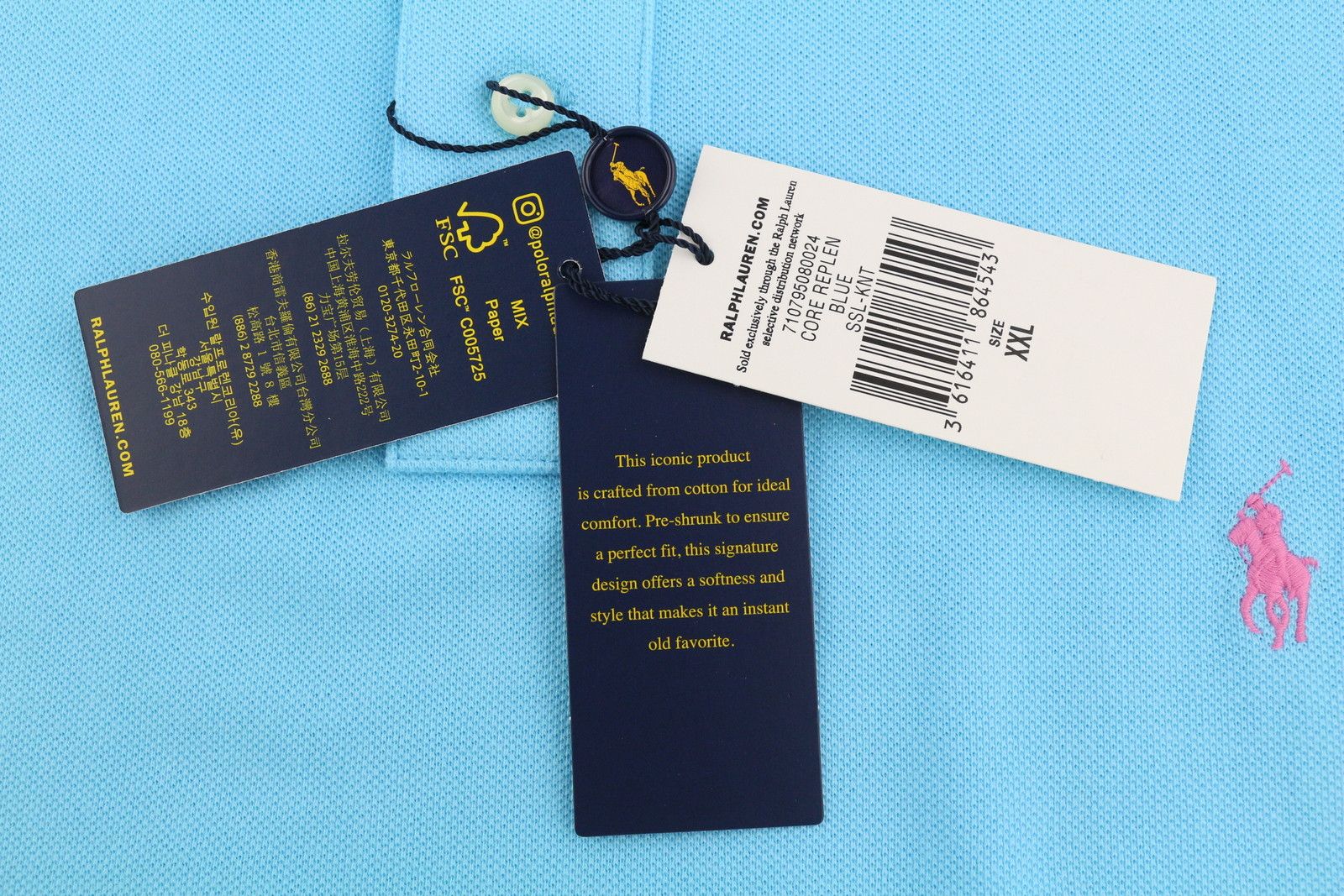 Polo Ralph Lauren SLIM FIT 2XL Blue Short Sleeve Polo Neck T-Shirt 84532 Size US XXL / EU 58 / 5 - 7 Thumbnail