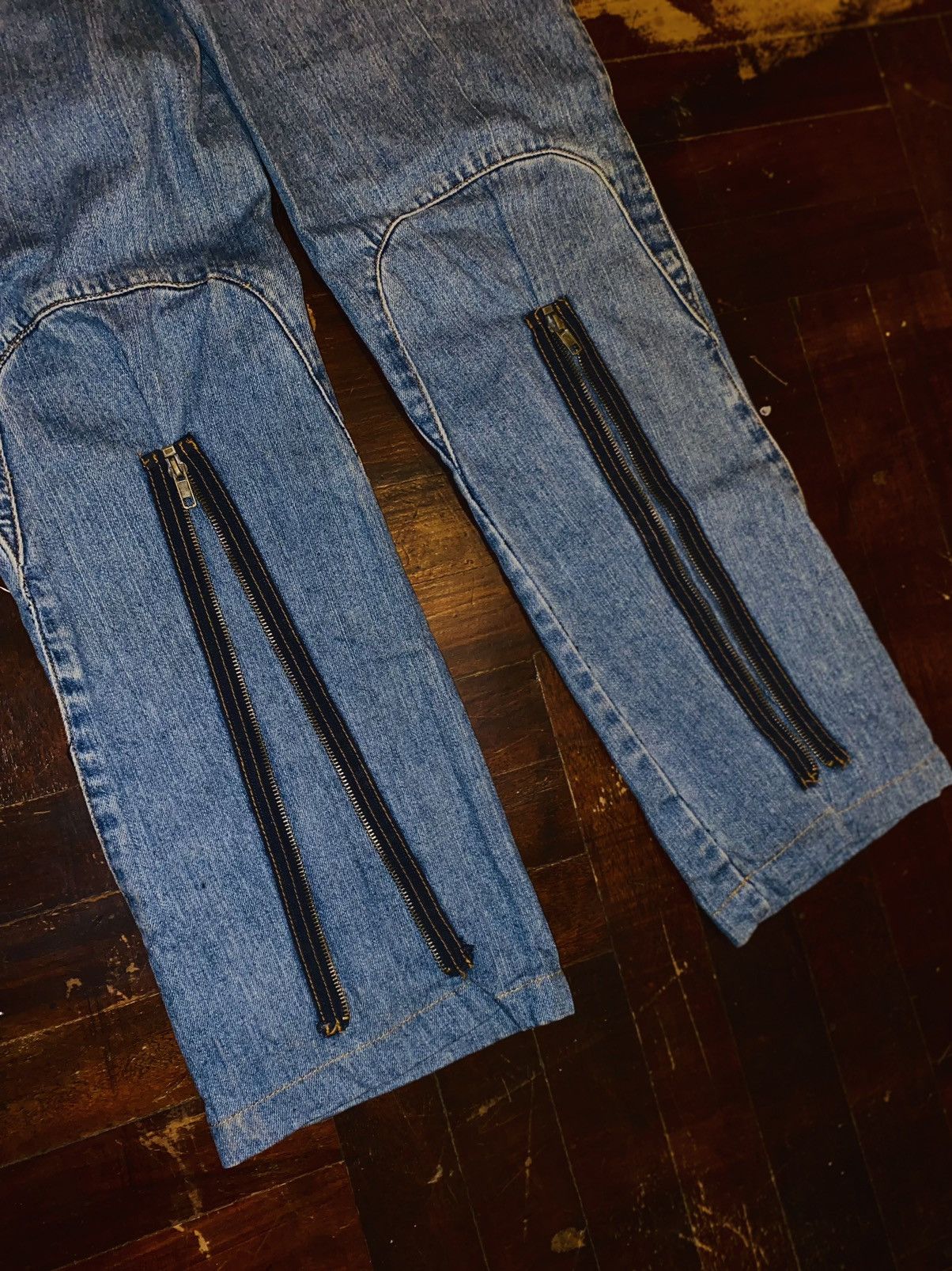 Hysteric Glamour × Japanese Brand Grunge Punk Boot cut Zippers Y2k Distressed Denim Jeans Size 28" / US 6 / IT 42 - 3 Thumbnail