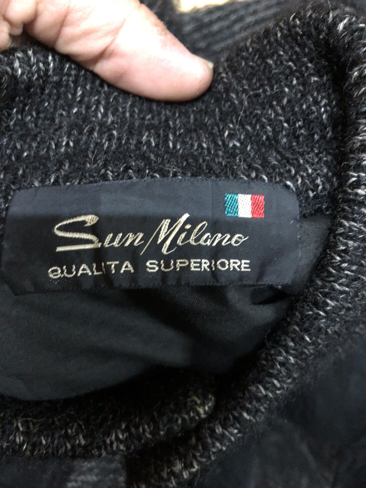 If Six Was Nine × Japanese Brand × KMRii Sun Milano Hybrid patchwork Leather Wool Knit Jacket Size US M / EU 48-50 / 2 - 3 Thumbnail