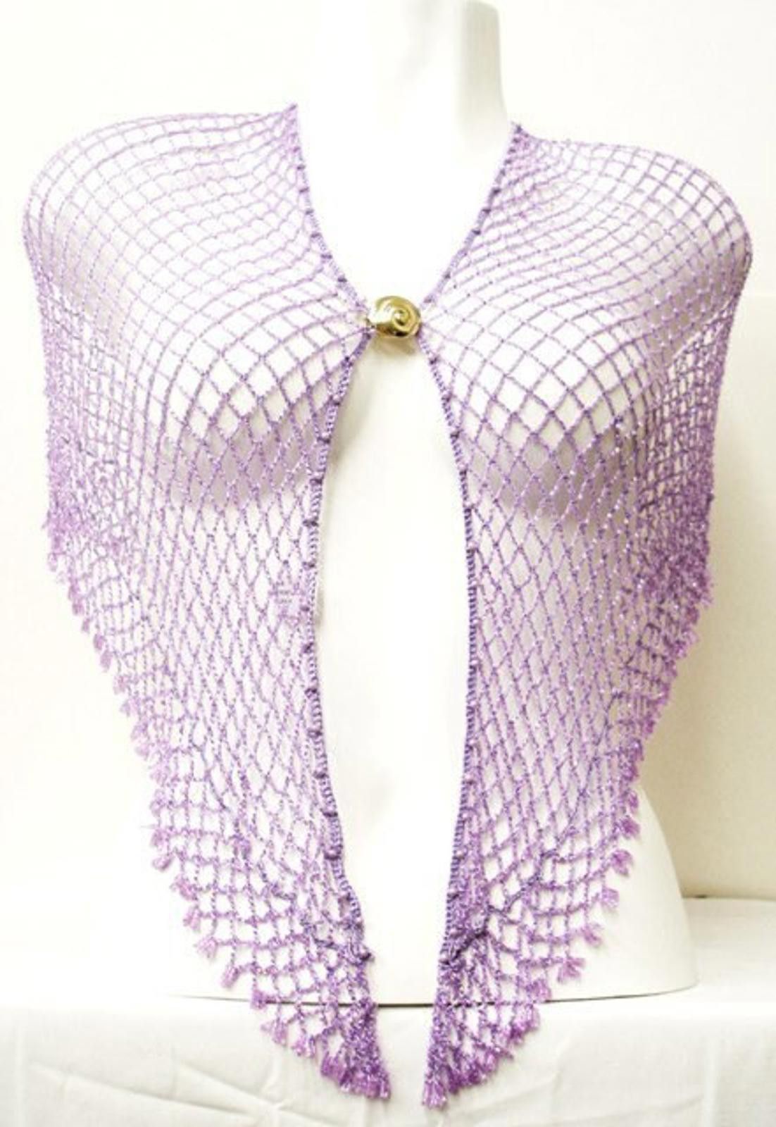 Designer Sequin Shawl/Wrap Lavender Size ONE SIZE - 1 Preview