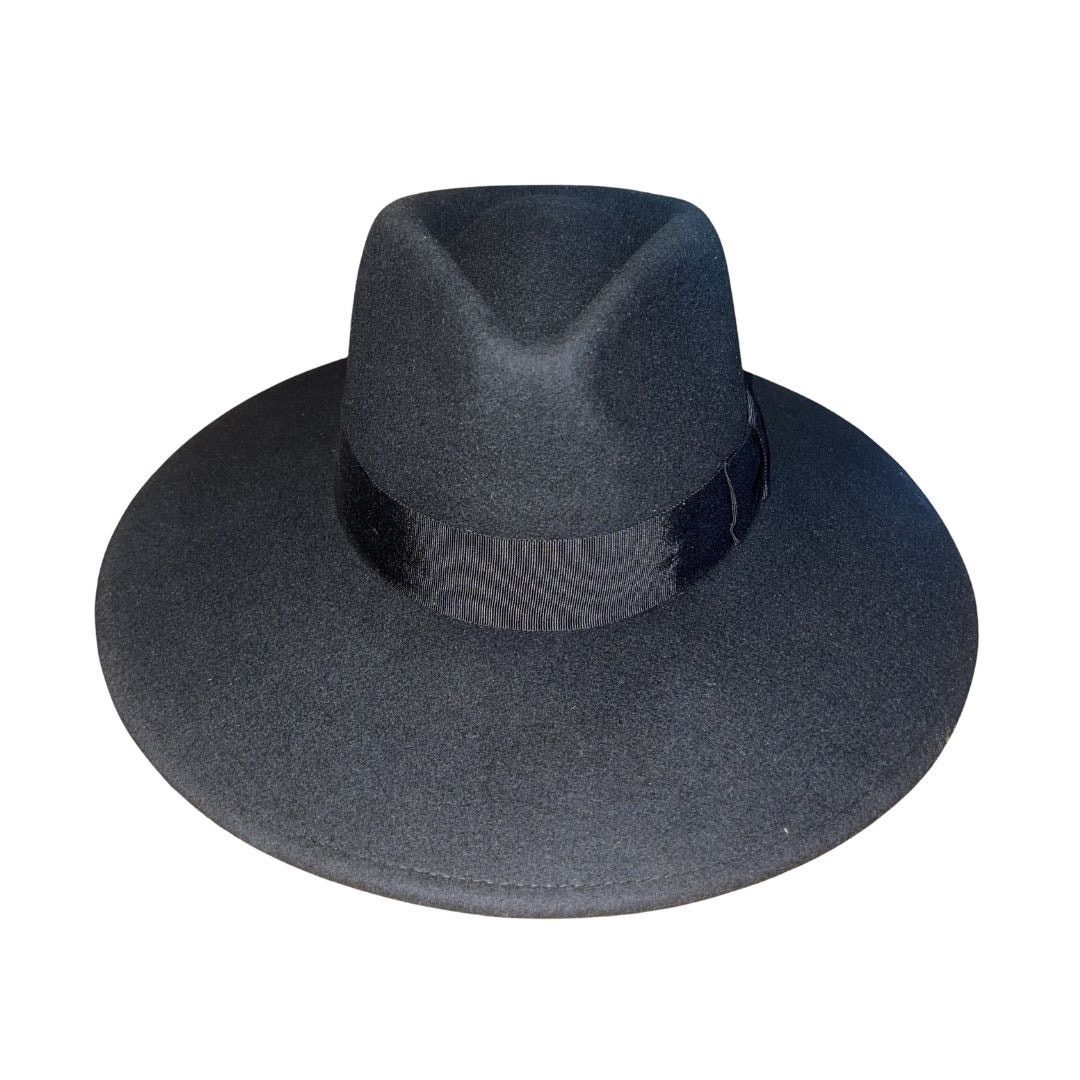 Brixton Joanna Black Felt Fedora Hat Ribbon Band NWT Australian Wool Size ONE SIZE - 2 Thumbnail