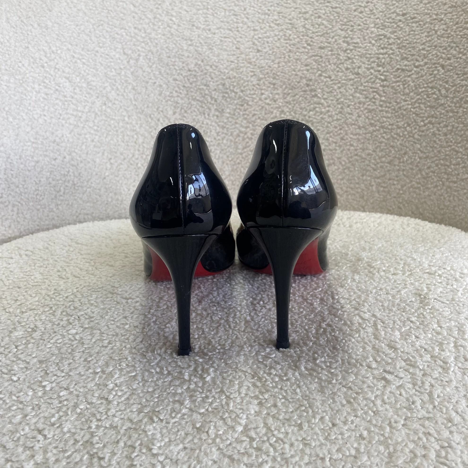 Christian Louboutin CL Black Pointed Toe Red Sole Pumps 37.5 Size US 7 / IT 37 - 3 Thumbnail