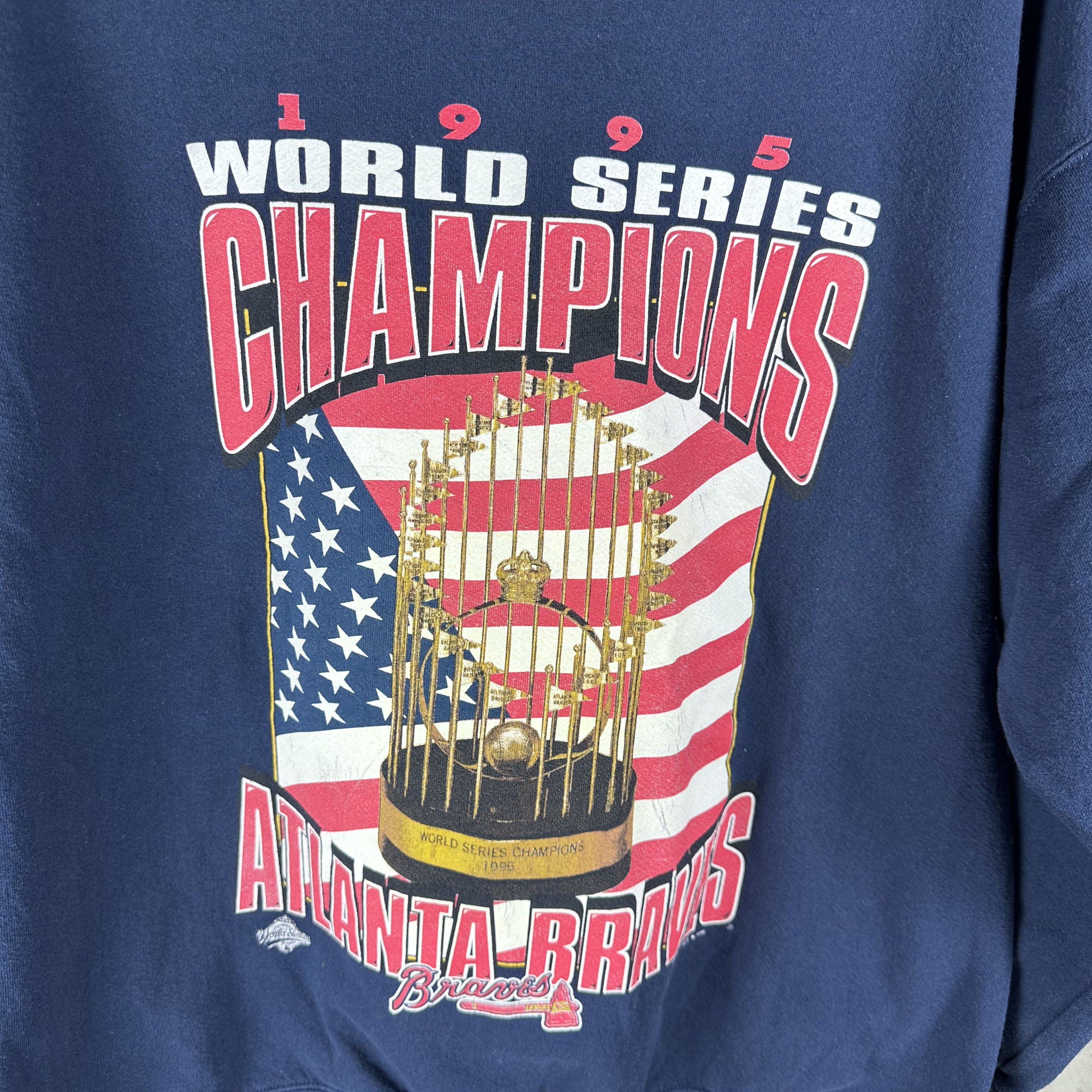 Vintage 1995 Atlanta Braves MLB World Champions Starter Sweatshirt Size US XL / EU 56 / 4 - 2 Thumbnail