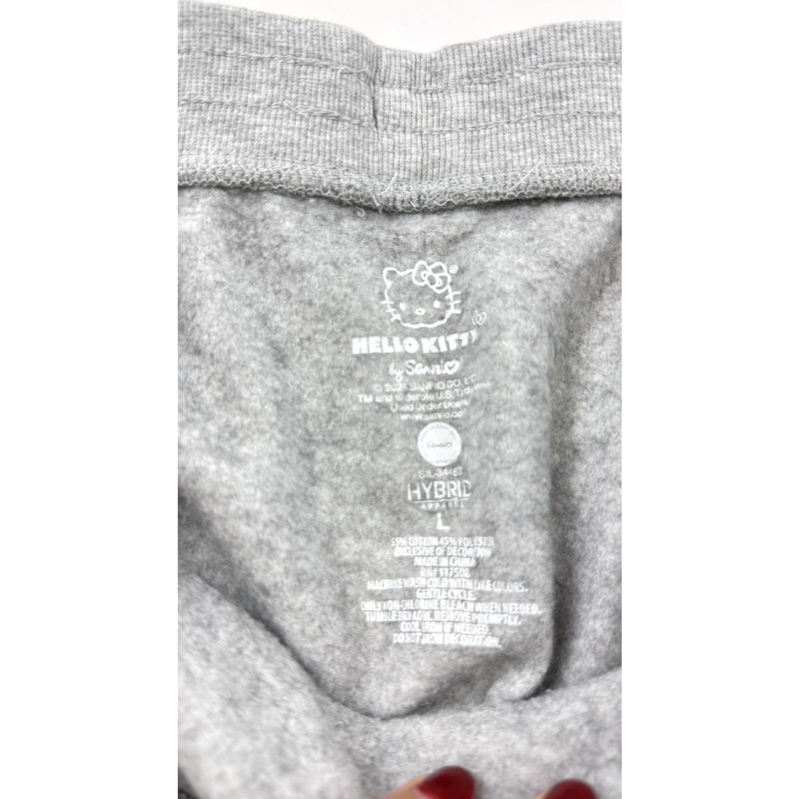 Vintage Hello Kitty Skirt Girls L Gray Rainbow Stripe Drawstring Lounge Sanrio Size 36" / US 14 / IT 50 - 3 Thumbnail