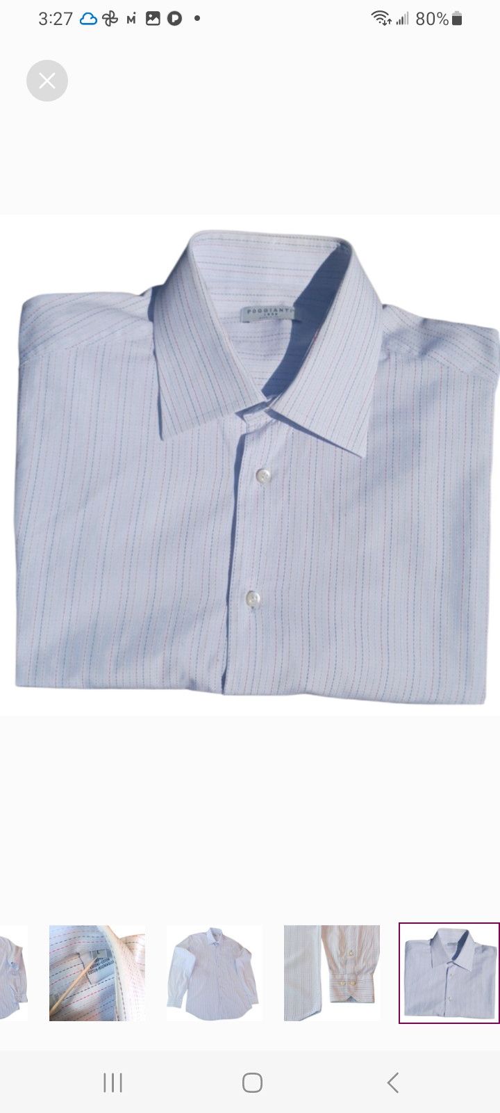 Other POGGIANTI 1958 Multithread Striped Long Sleeve Shirt Size US L / EU 52-54 / 3 - 8 Thumbnail
