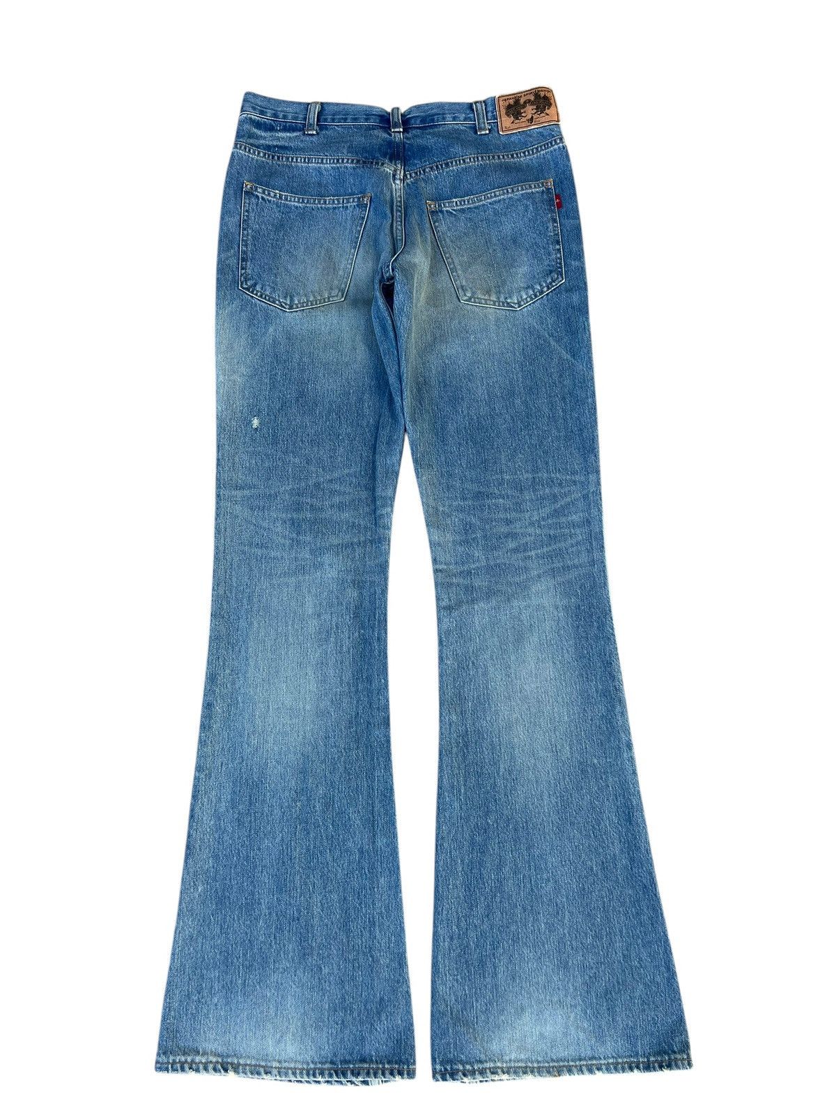 Vintage Mud Wash Back Bone Dirty Selvedge Denim Super Flare Jeans Size US 30 / EU 46 - 16 Thumbnail