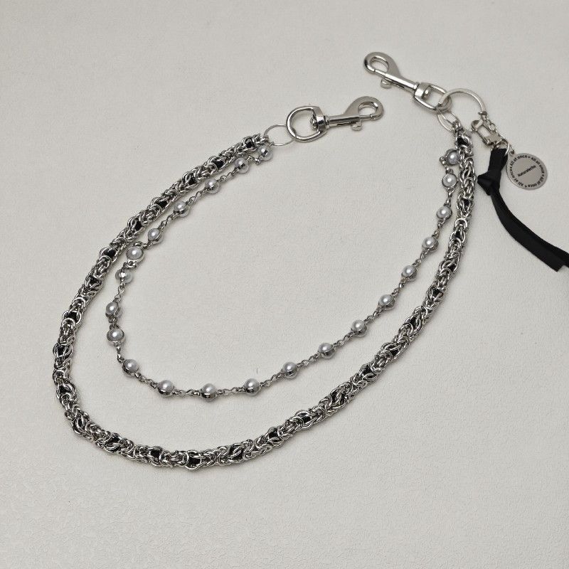 Jean Concise Bilayer Clamps Beads Jeans Chain Sheepskin Size ONE SIZE - 1 Thumbnail