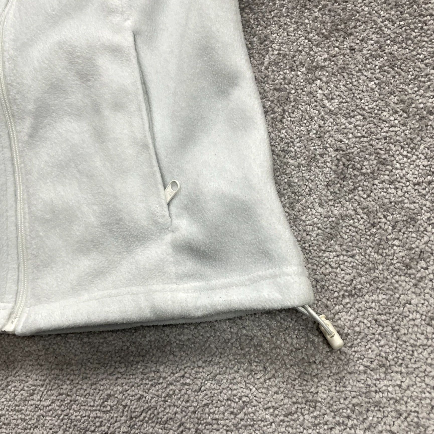 Vintage Columbia Jacket Womens Large White Full Zip Outdoor Hiking Benton Springs Fleece Size L / US 10 / IT 46 - 4 Thumbnail