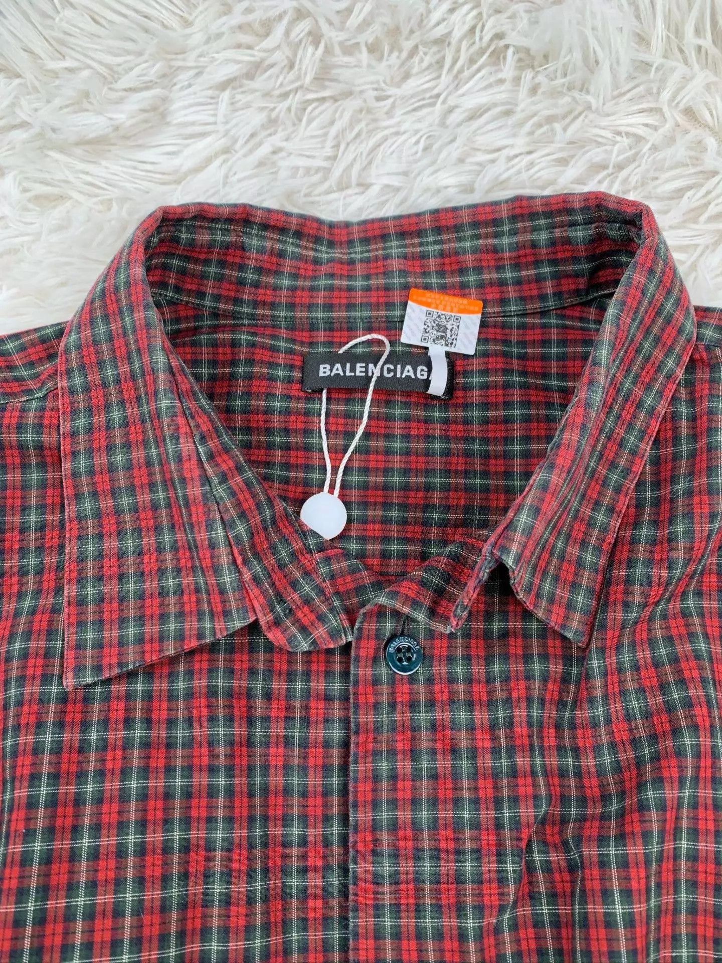 Balenciaga Balenciaga Check Shirt B Logo Red & Green 41 Size US L / EU 52-54 / 3 - 4 Thumbnail