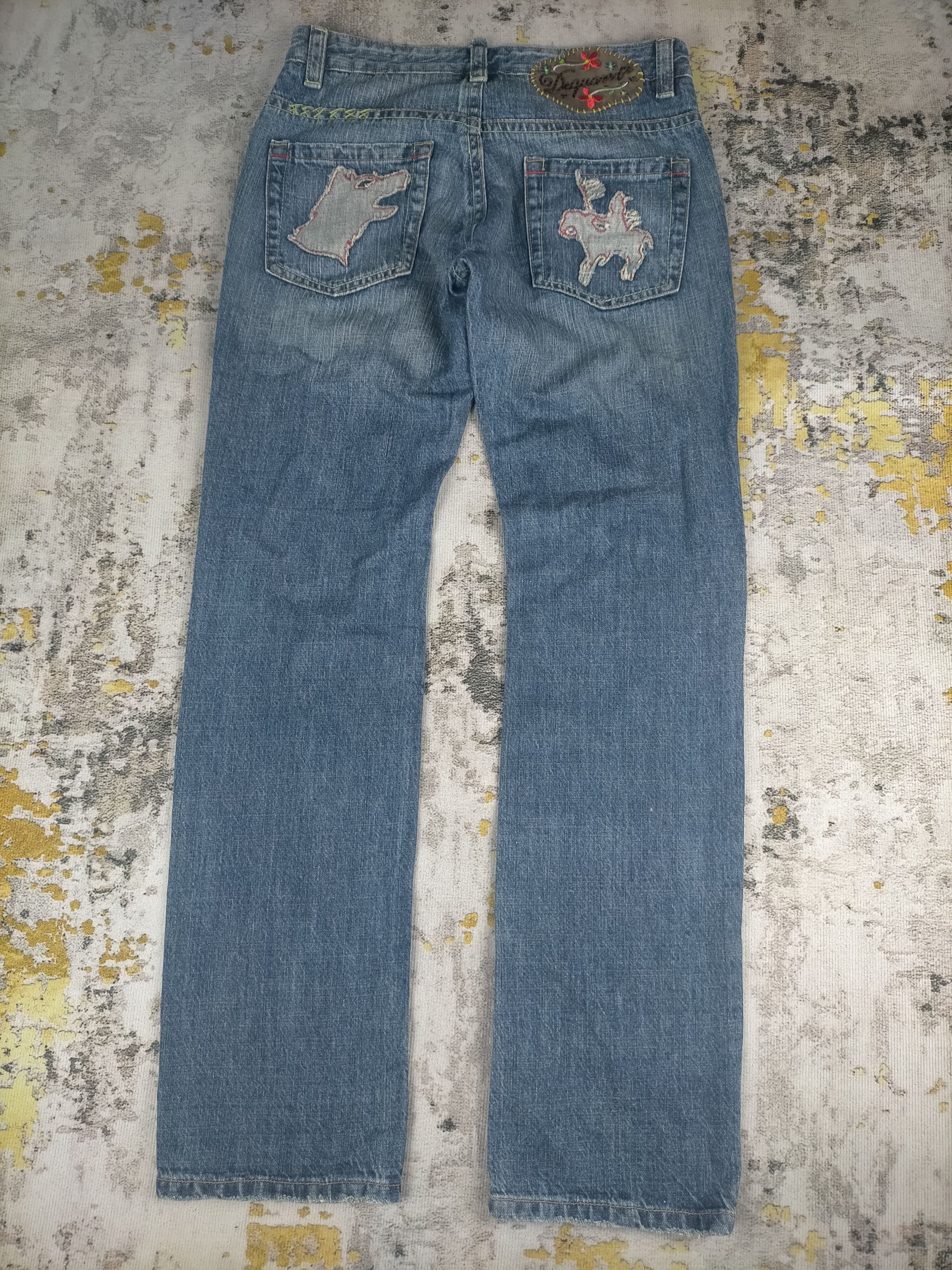 Dsquared2 🔥Rare DSQUARED2 Jeans Native American Totem Warrior Theme Size US 32 / EU 48 - 3 Thumbnail