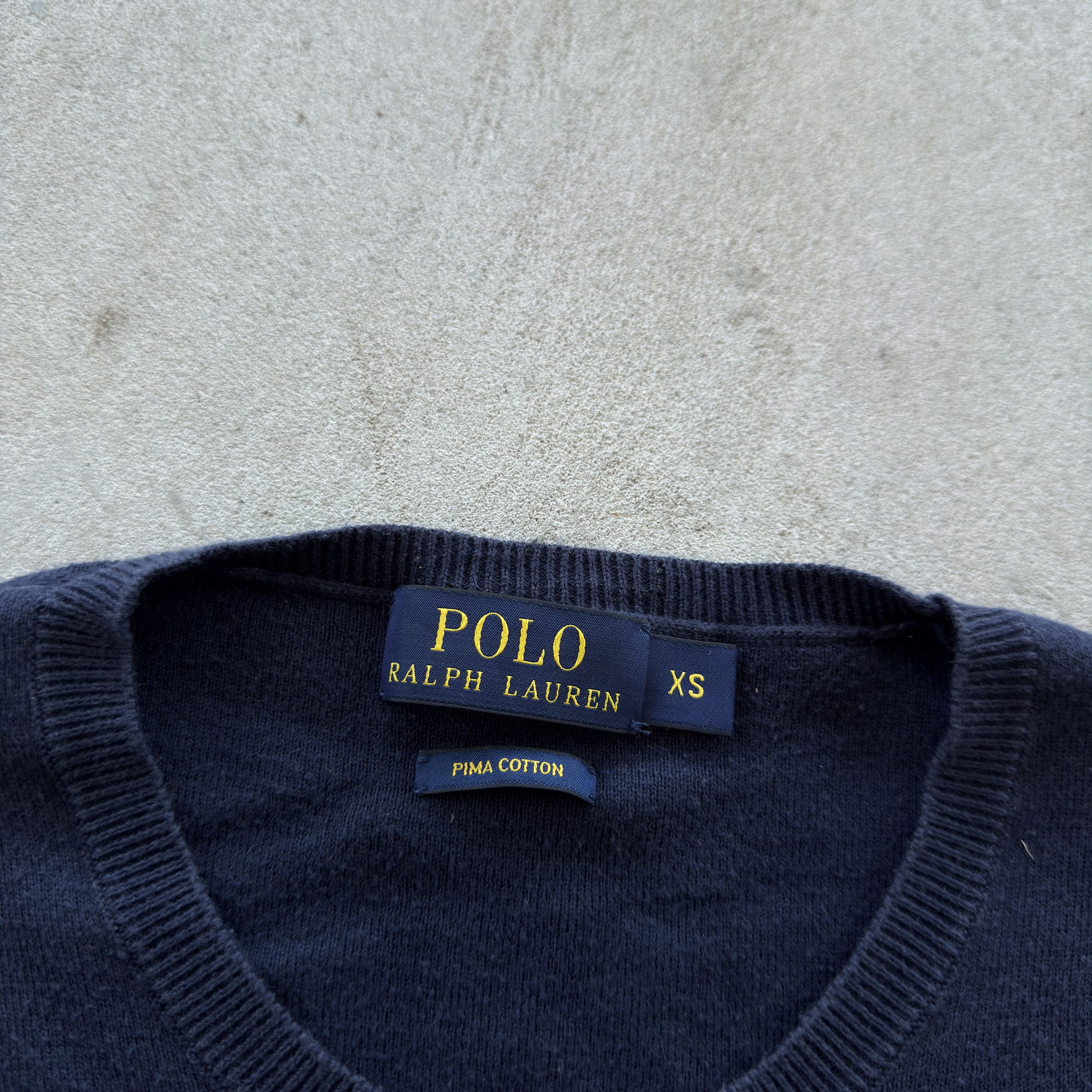 Polo Ralph Lauren Polo Ralph Lauren Navy Pima Cotton Crewneck Sweater Size XS Size US XS / EU 42 / 0 - 5 Thumbnail