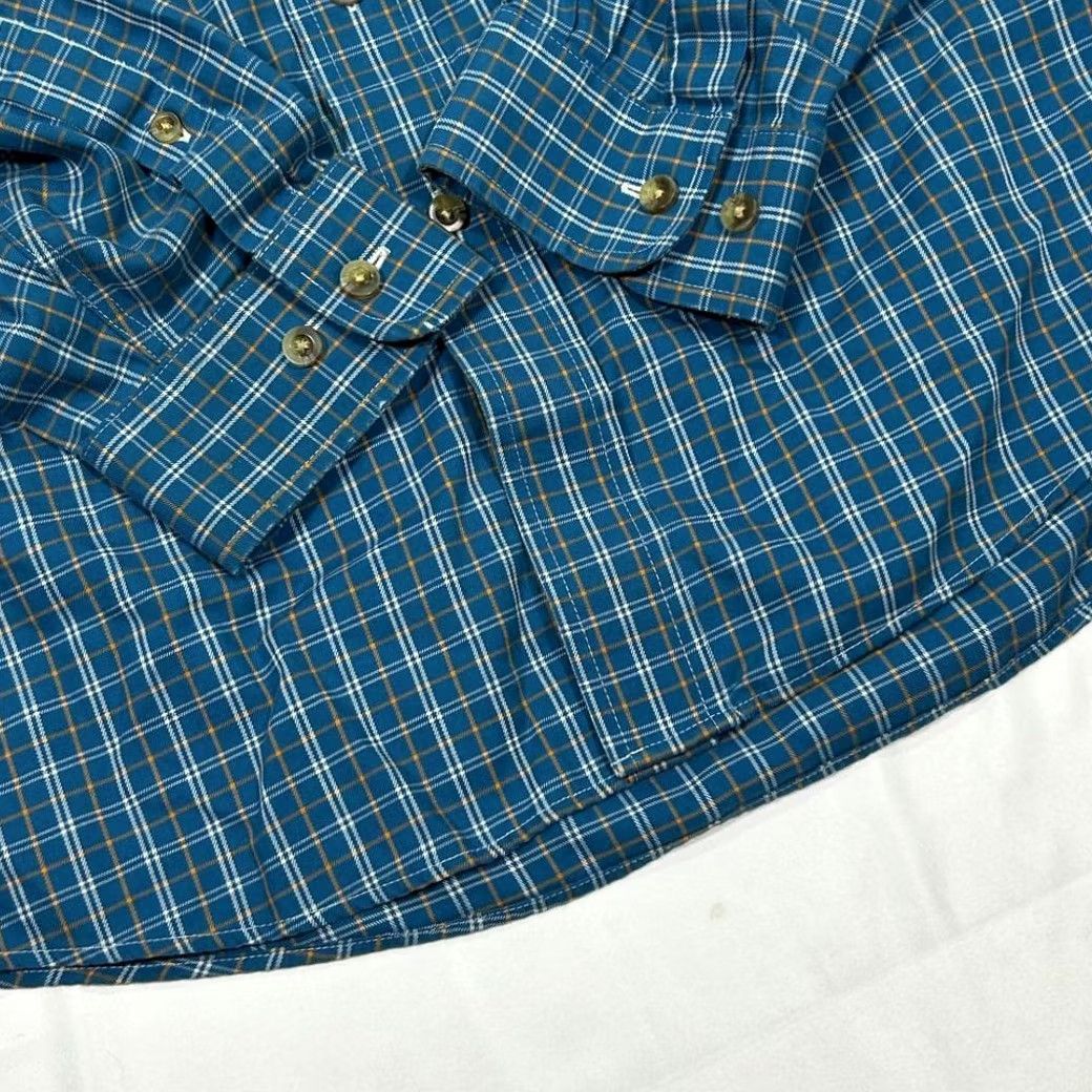 Vintage L.L.Bean Blue Plaid Button-Down Shirt Casual Long Sleeve Cotton Men's Lg Size US L / EU 52-54 / 3 - 4 Thumbnail