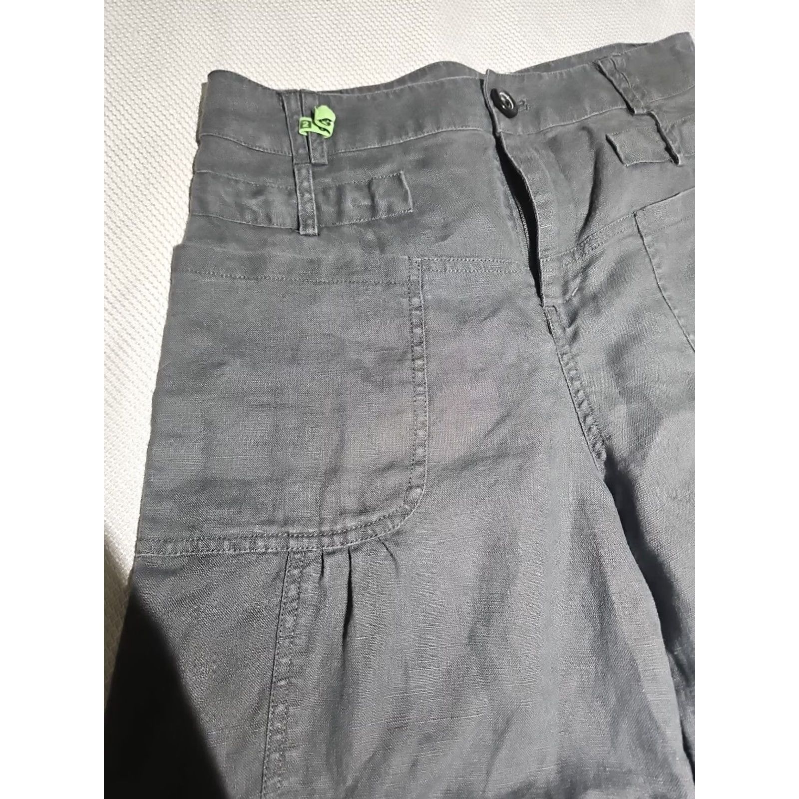 Vintage Key Wear Fashion Pants Womens Small Black 100% Linen Crop Wide Leg Boho Pants Size 28" / US 6 / IT 42 - 4 Thumbnail