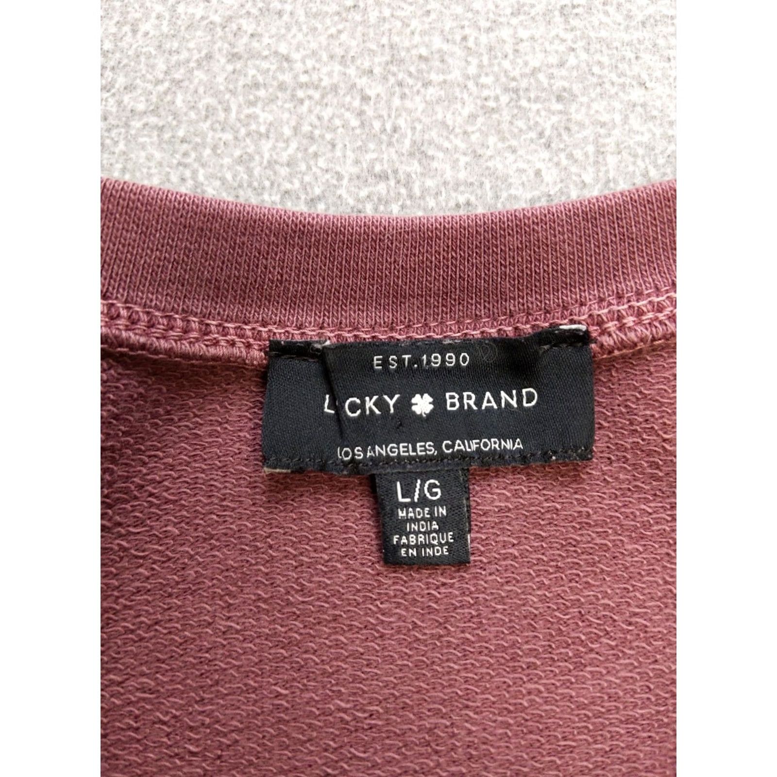 Lucky Brand Lucky Brand Sweater Womens Large Burgundy Floral Embroidered Crewneck Pullover Size L / US 10 / IT 46 - 4 Thumbnail