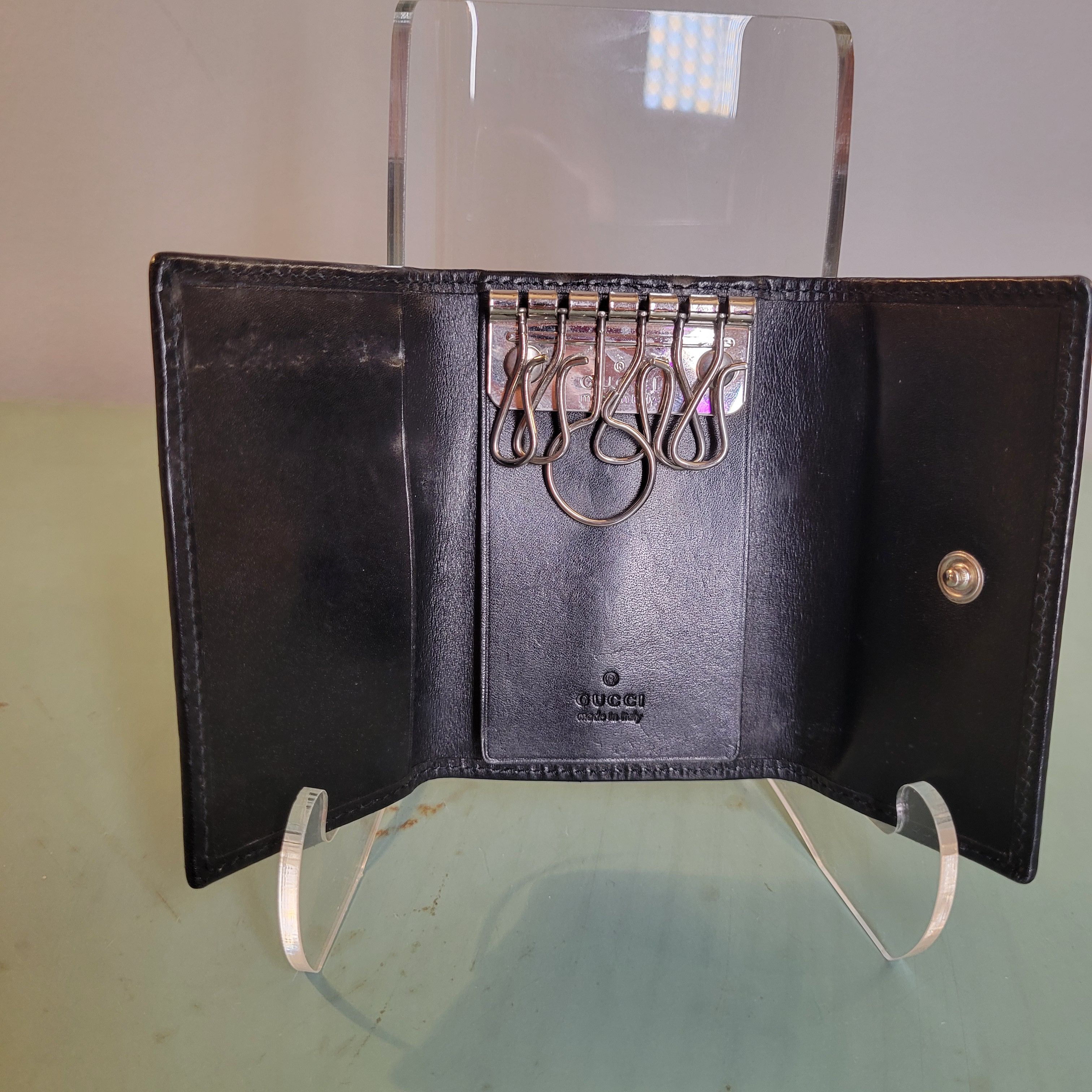 Gucci Gucci Black Leather Logo Key Case Holder Size ONE SIZE - 5 Thumbnail