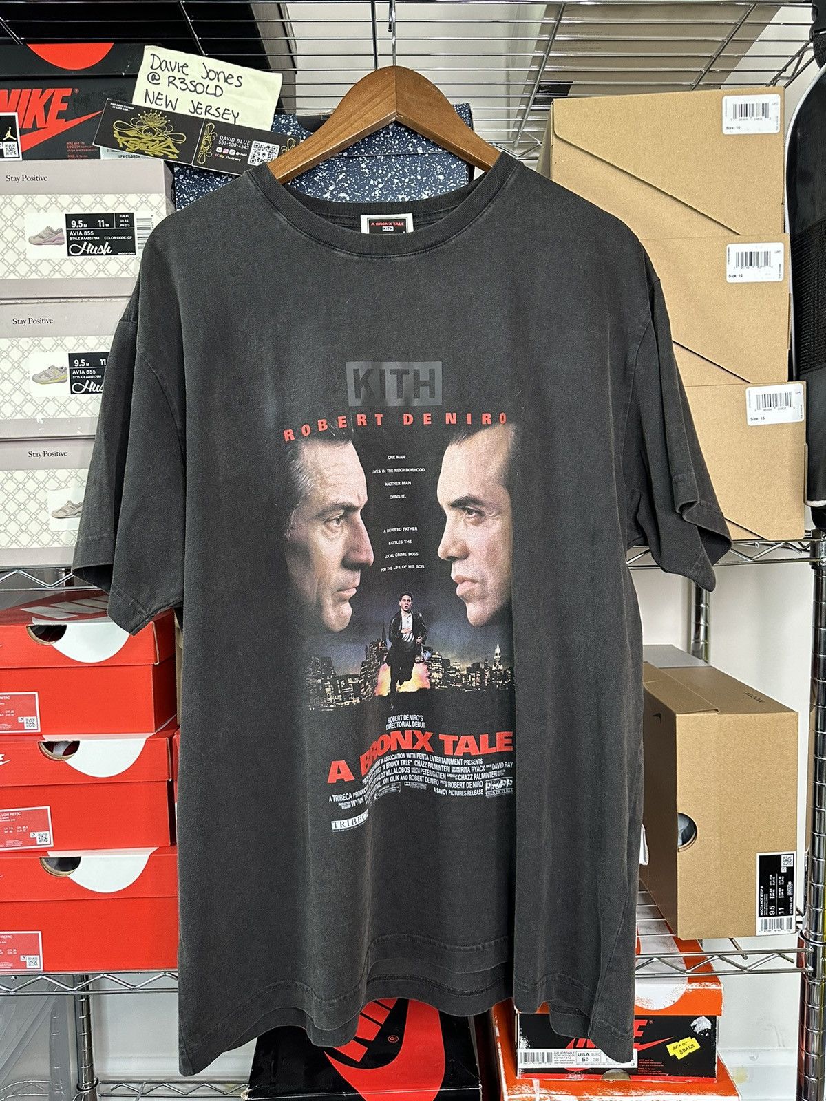 image of Kith X A Bronx Tale American Poster Vintage Tee Black Size Xl, Men's