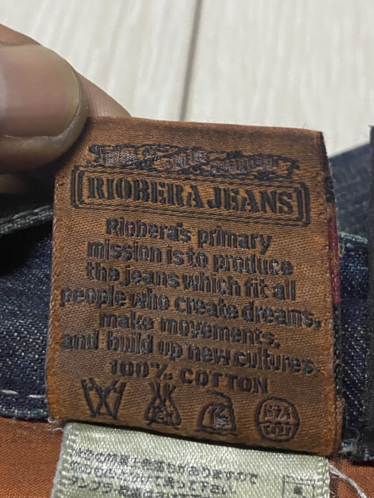 Tornado Mart Japan Brand Riobera Embroidered Karakuri Logo Baggy Jeans Size US 33 - 22 Thumbnail
