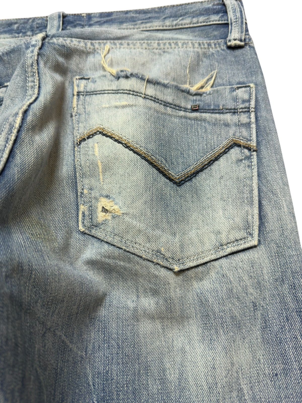 Energie Vintage Energie Straight Faded Ripped Distressed Denim Size US 30 / EU 46 - 6 Thumbnail