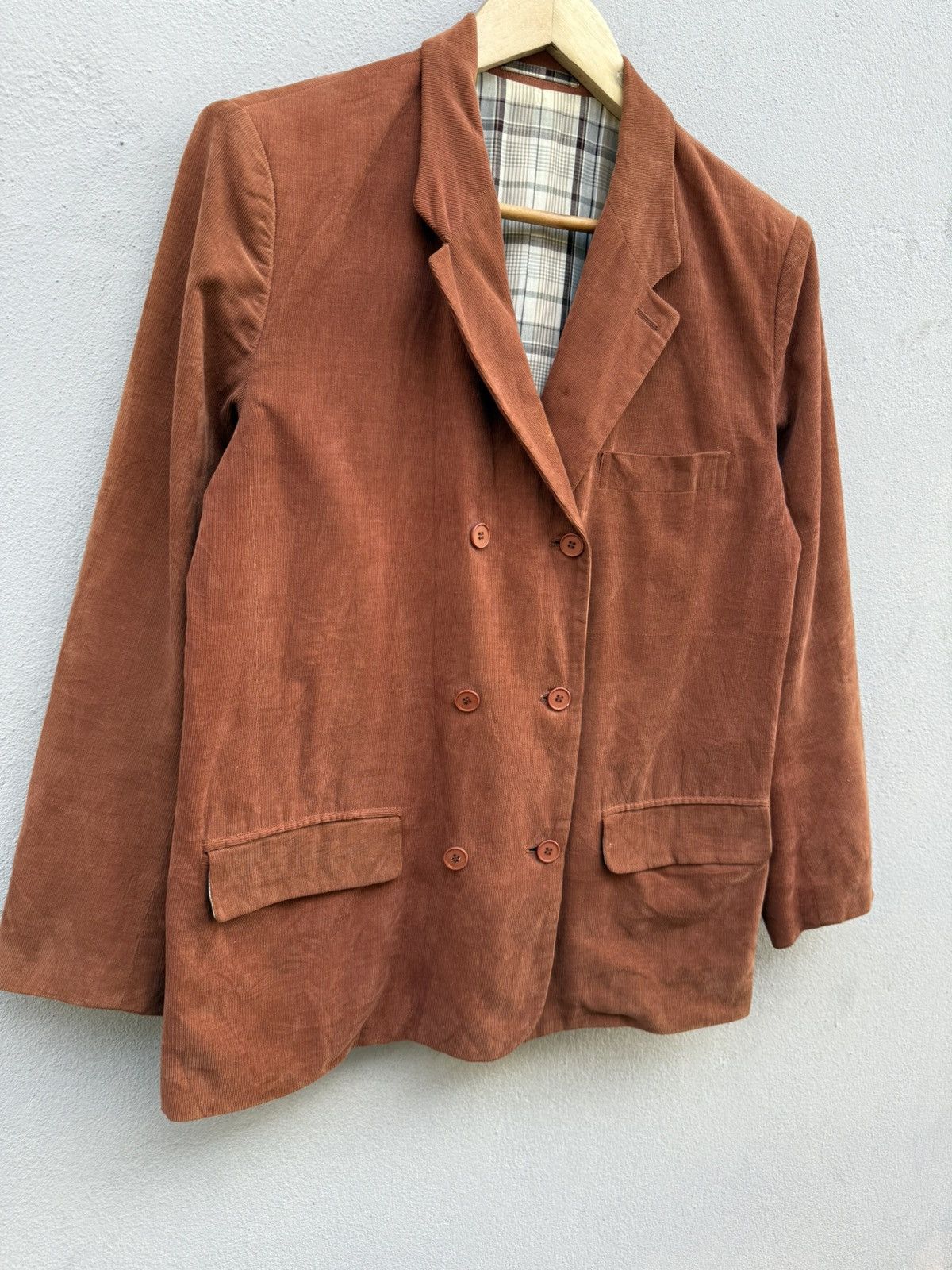 Yohji Yamamoto 💥ARCHIVED💥RARE Y’s Double Breasted Checkered Corduroy Blazer Size 38R - 6 Thumbnail
